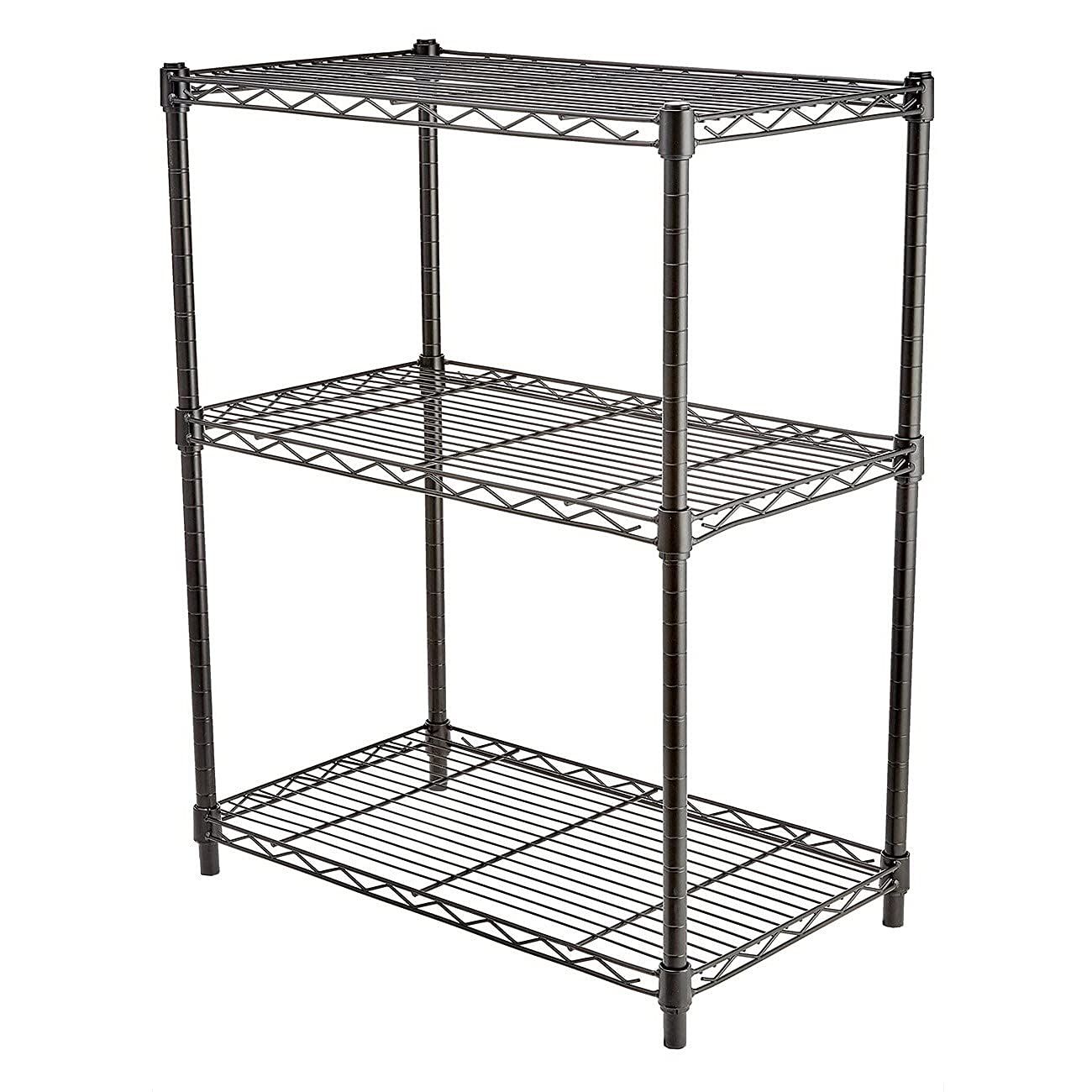 Amazon Basics 5-Shelf & 3-Shelf Adjustable Steel Storage Shelving Unit - Heavy Duty Wire Rack Organizer for Garage, Kitchen, Office - Black (Space-Saving Home & Commercial Storage Solution)