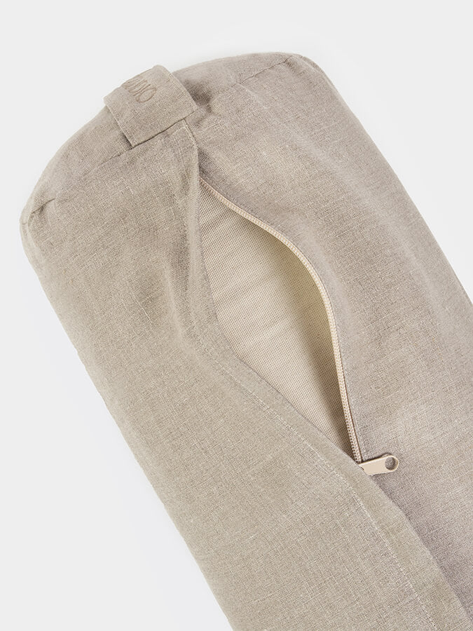 Organic Buckwheat Meditation Bolster Cushion - Yoga Studio Essential for Zen Practice, Home Meditation & Relaxation - Eco-Friendly Linen Cover