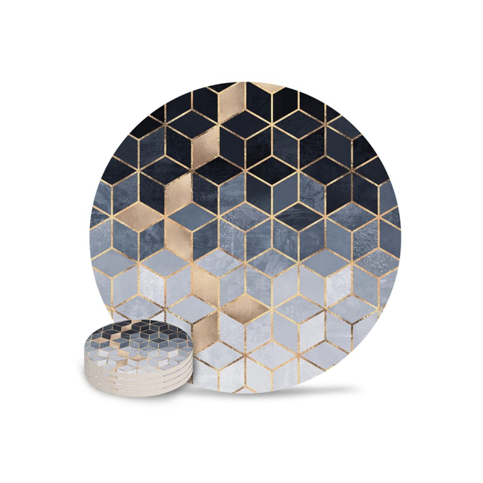 Premium Ceramic Coasters Set of 8 - Absorbent & Durable Drink Coasters for Coffee, Tea & Beverages - Elegant Table Decor & Kitchen Accessories - Perfect for Home, Office & Restaurant Use