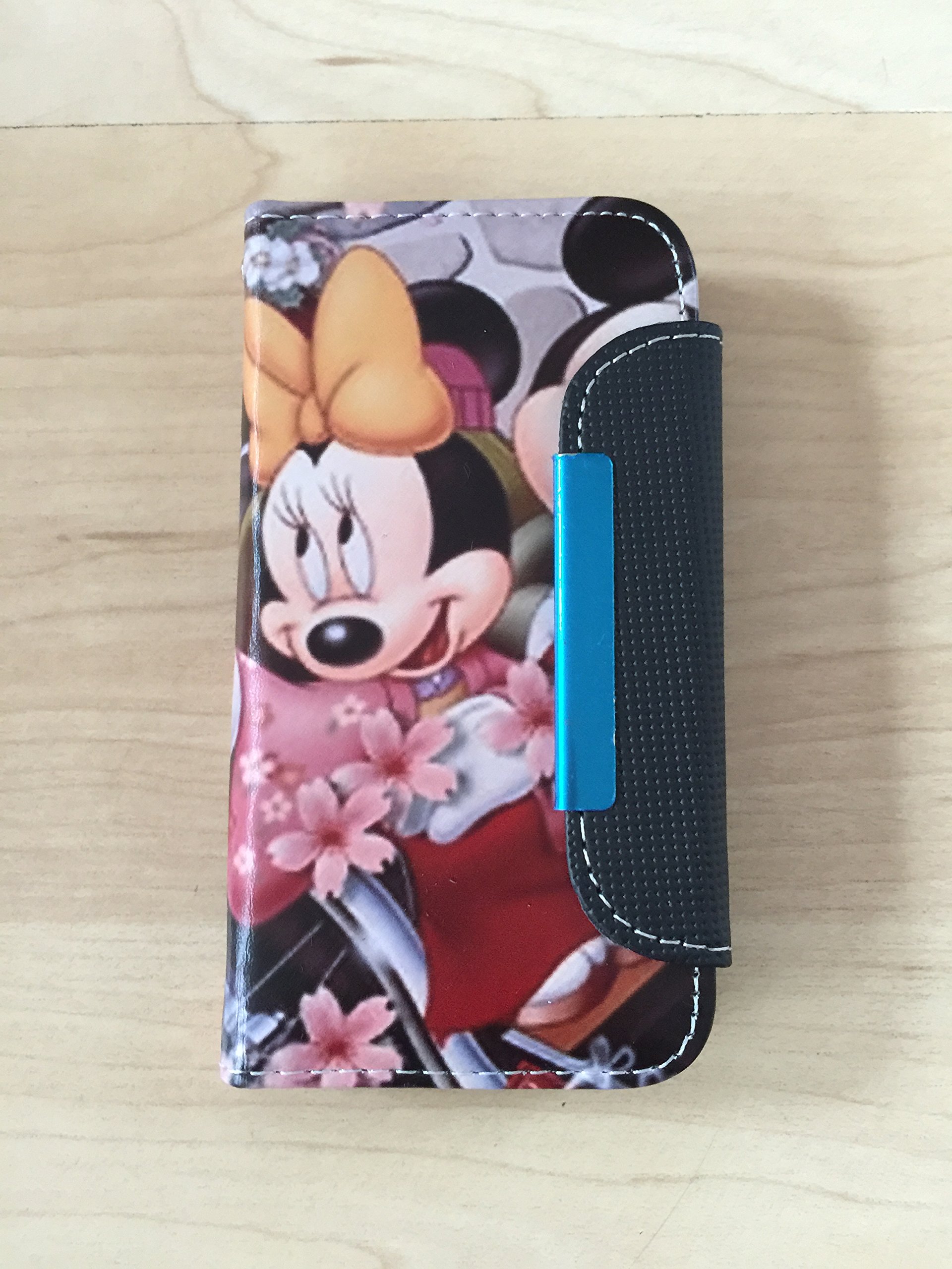Mickey & Minnie Mouse PU Leather Wallet Case for iPhone 5/5s - Cute Disney Character Phone Cover for Everyday Use & Travel