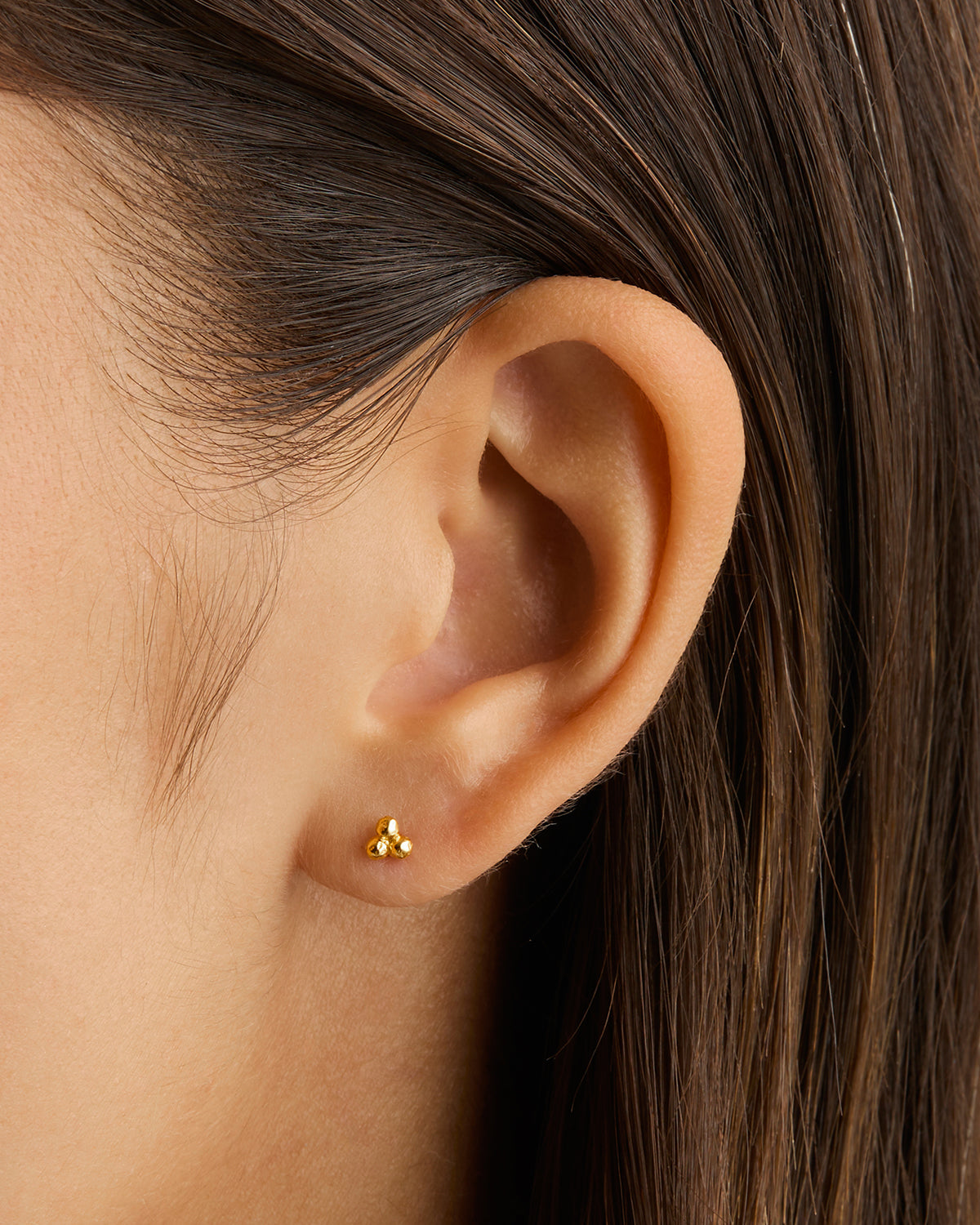 18K Gold Vermeil Karma Stud Earrings for Women - Hypoallergenic Luxury Studs for Everyday Wear, Gift Giving & Special Occasions
