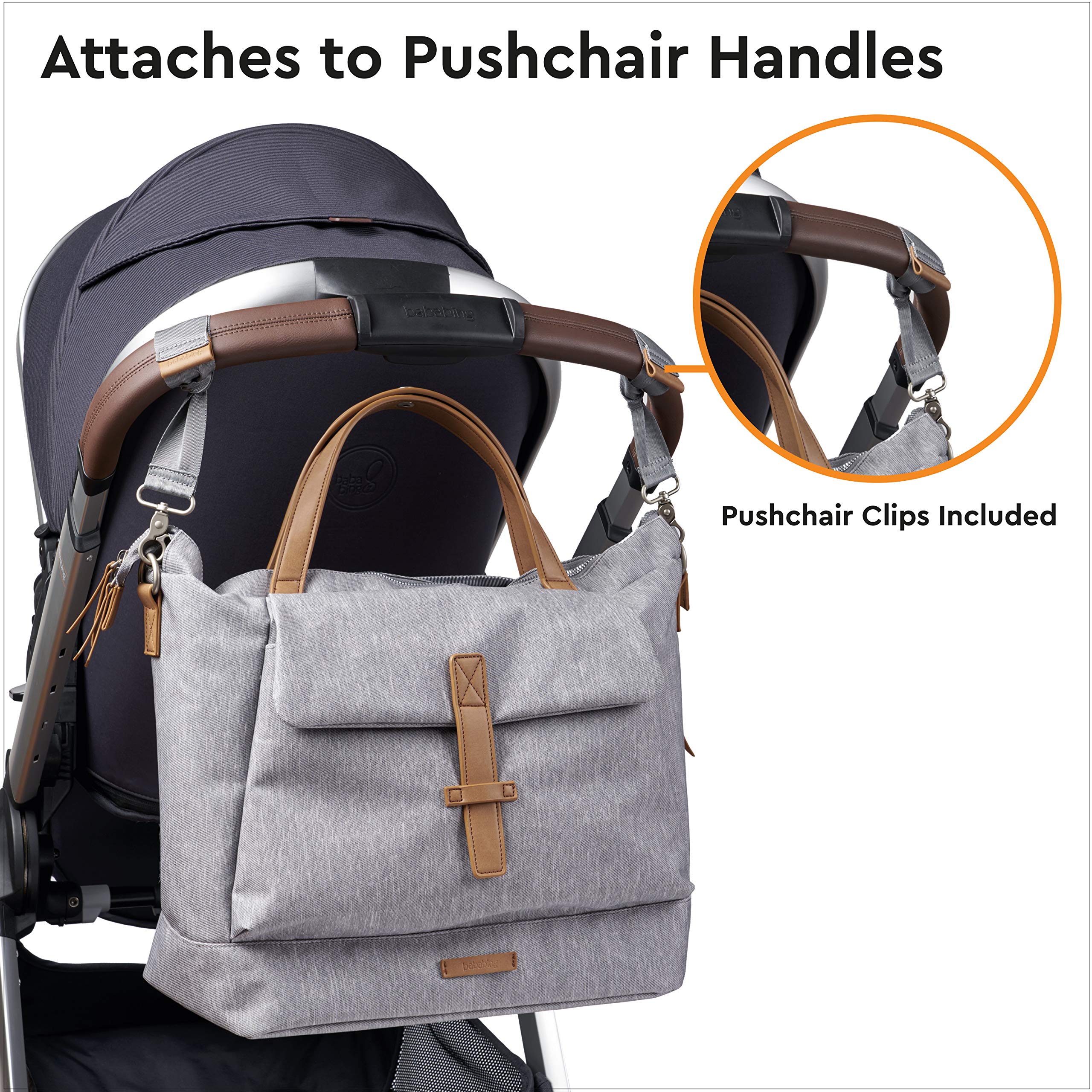 Erin Tote Backpack Changing Bag - Multifunctional Diaper Bag with Changing Pad, 2 Removable Pouches, Insulated Bottle Pocket & Stroller Straps - Perfect for Moms & Baby Essentials - Grey BB75 | Ideal for Travel, Daycare & On-the-Go Parenting