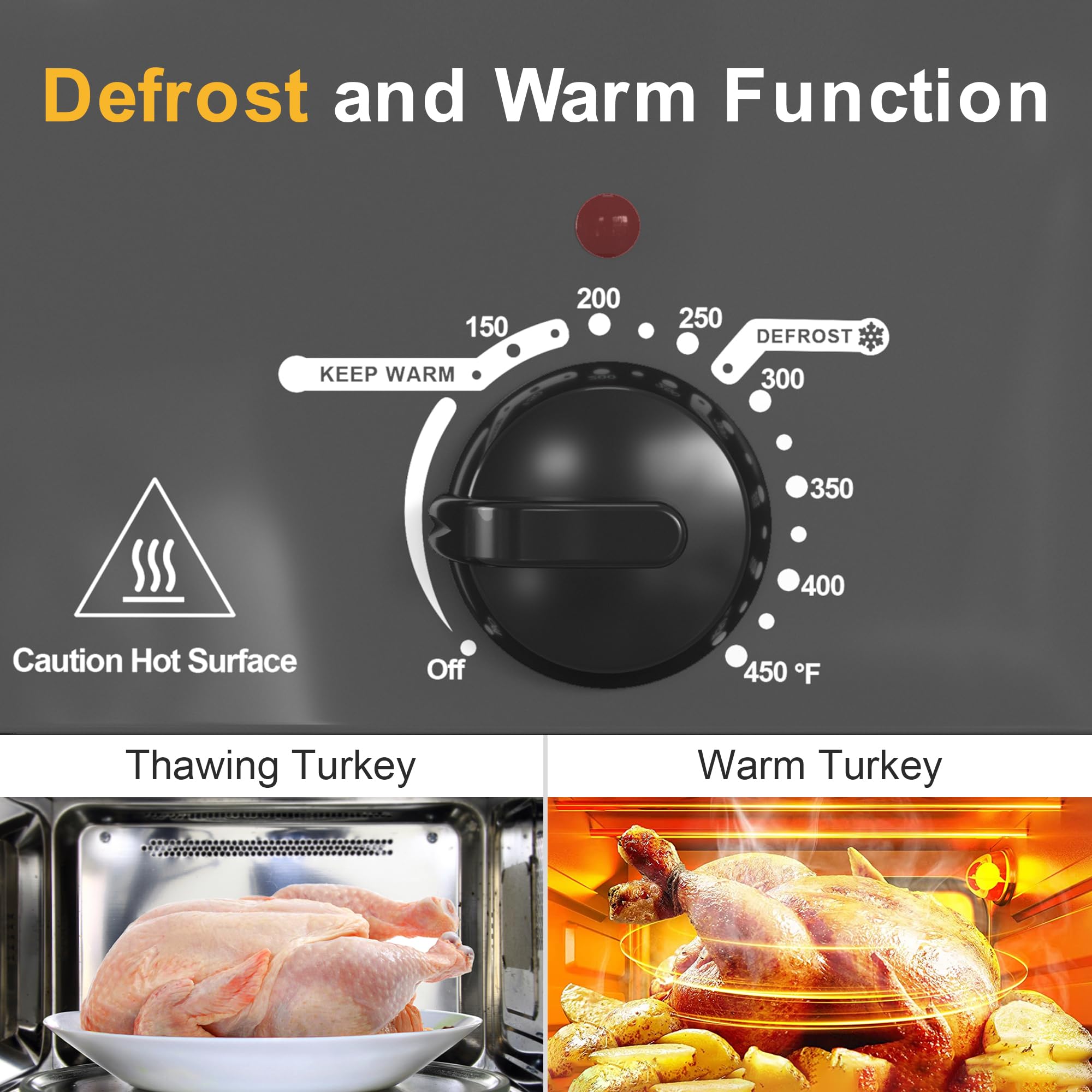 Sunvivi 26-Quart Electric Roaster Oven with Viewing Window - 30lb Turkey Roaster with Defrost/Warm Function, Removable Pan & Rack - Stainless Steel Countertop Appliance for Thanksgiving, Holiday Cooking & Large Family Gatherings