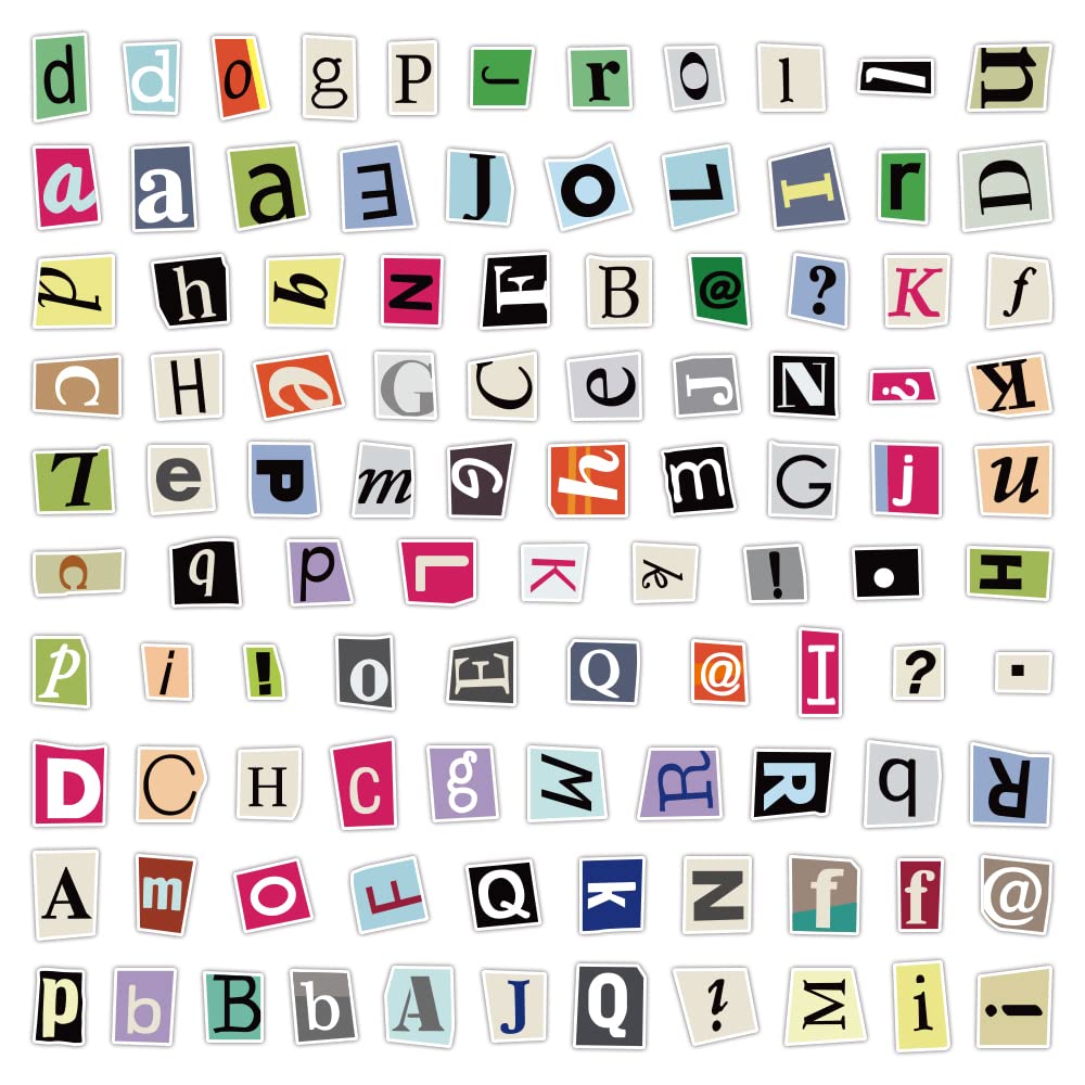 100Pcs Waterproof Alphabet Letter Stickers - DIY Scrapbooking, Laptop Decals, Skateboard & Water Bottle Labels - Perfect for School, Office & Gift Giving