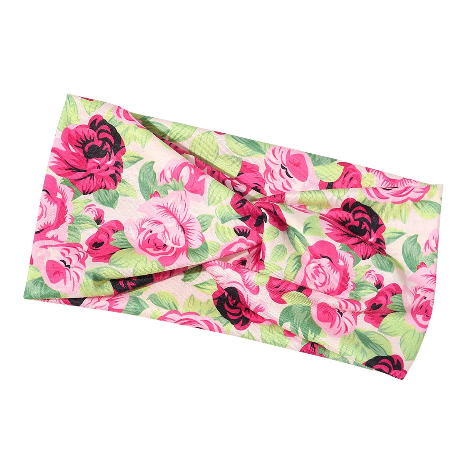 Floral Boho Print Non-Slip Headband for Women - Summer Hair Bands & Bungees for Fine Hair - Perfect for Yoga, Workouts, and Everyday Styling
