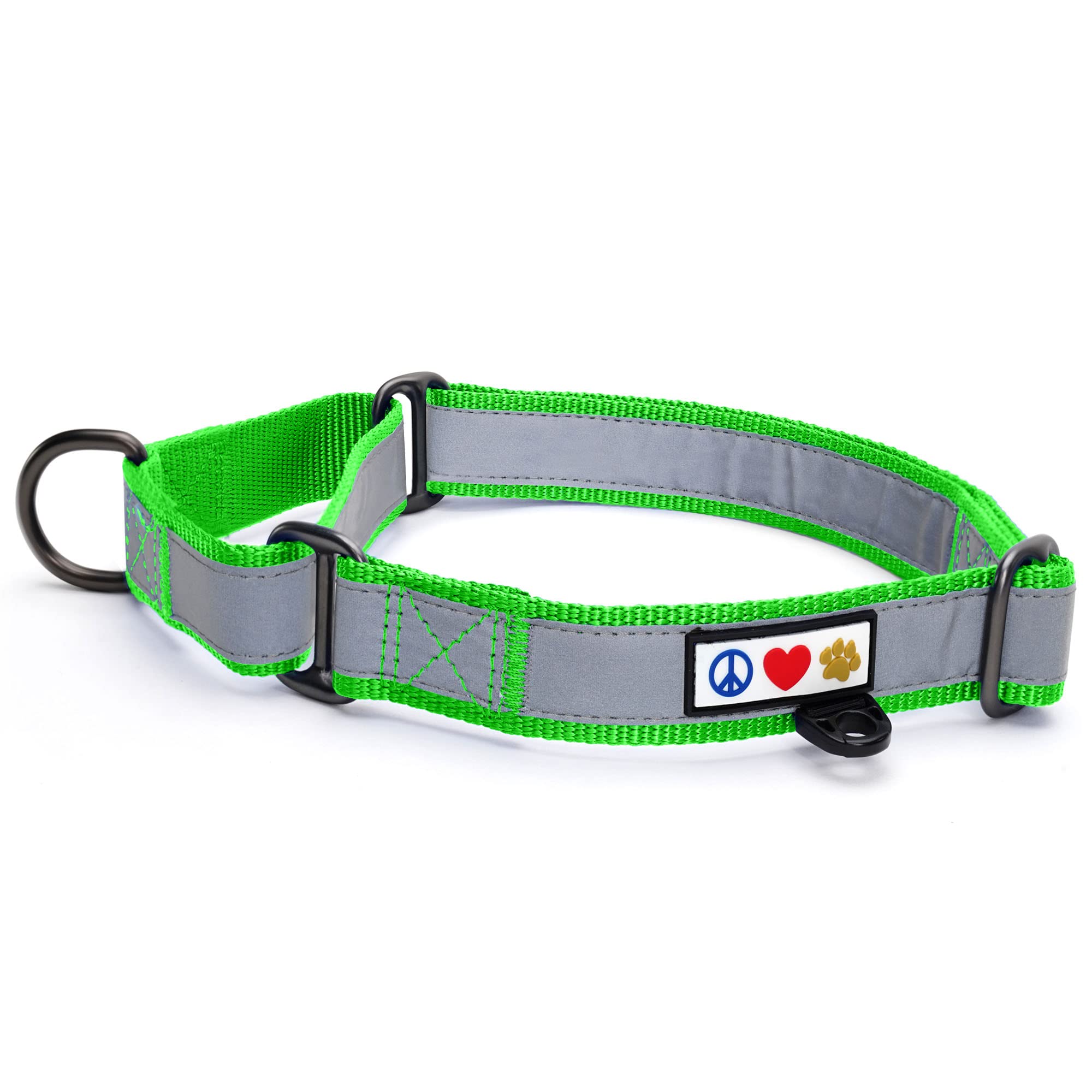 Reflective Martingale Dog Collar - Adjustable Safety Collar for Night Walks, Training & Outdoor Adventures with Bright LED Visibility