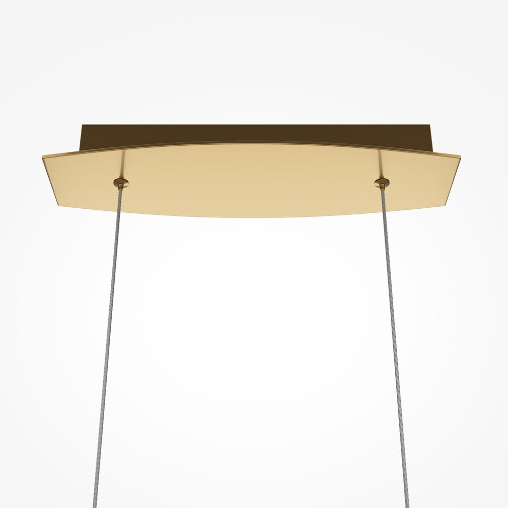 Modern Breeze LED Linear Pendant Light Fixture in Brass - Sleek Hanging Lighting for Kitchen Island, Dining Room & Office Spaces