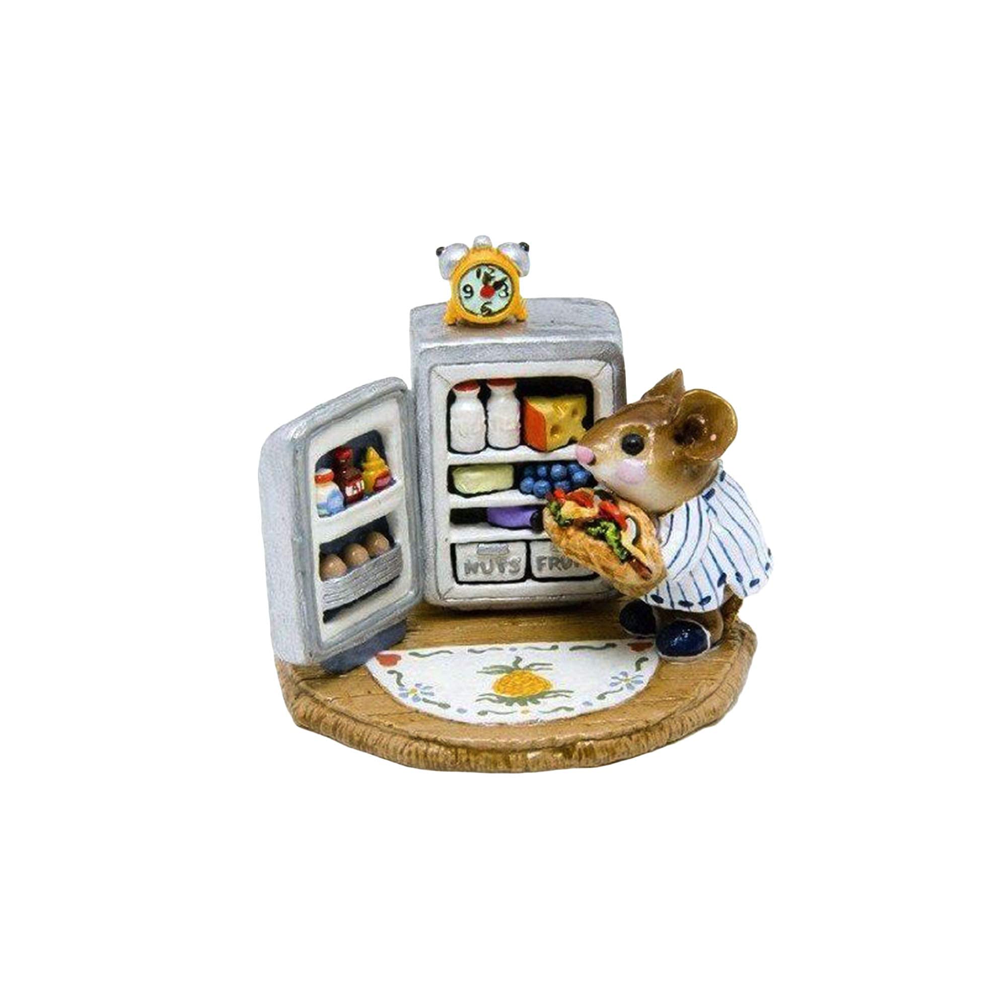 Wee Forest Folk M-201 Midnight Snack - Pin Stripe Pjs Special (Retired) | Collectible Miniature Figurine for Home Decor, Gift & Display Scenes