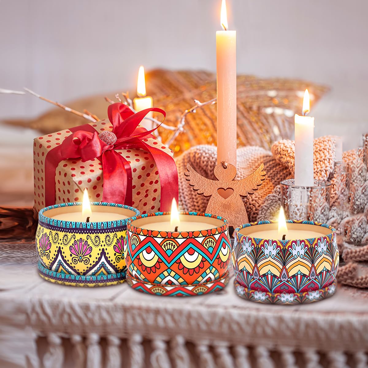 3 Pack Scented Soy Wax Candles - Aromatherapy Stress Relief, Relaxing Gifts for Women, Perfect for Thanksgiving, Christmas, Housewarming & Birthday - Ideal for Home Spa, Yoga, Meditation & Romantic Dinners