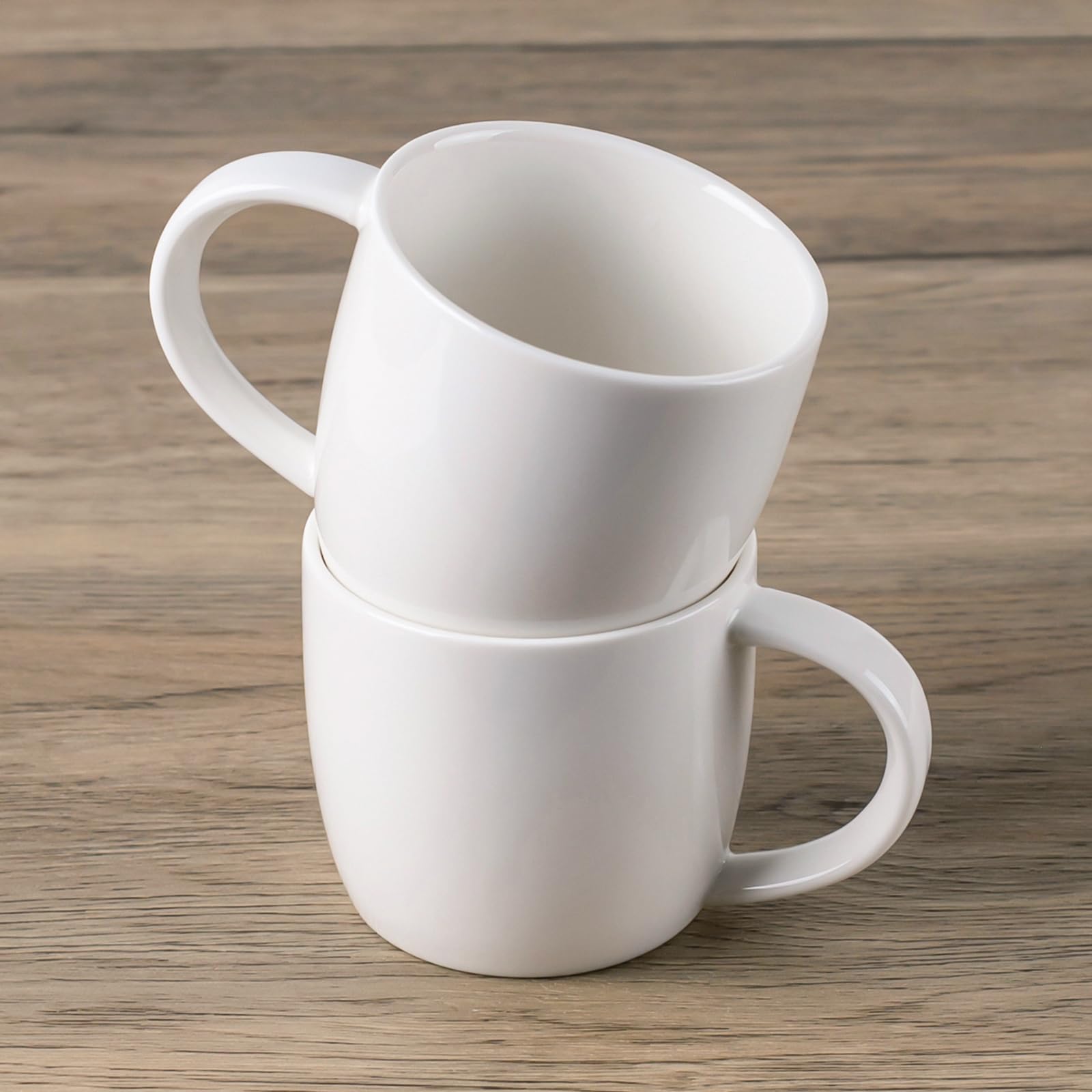 Premium Ceramic Cappuccino Cups Set of 2 - 8 oz White Coffee Mugs for Espresso, Latte & Hot Drinks - Perfect for Home, Cafe & Gifts