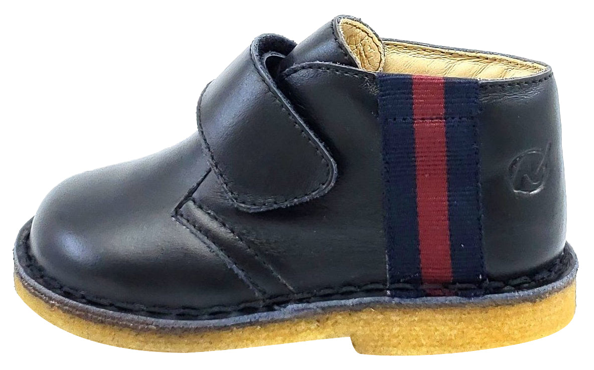 Naturino CUNEO Black Leather Shoes for Kids - Boys & Girls - Premium Vitello Nero Leather - Perfect for School, Play & Everyday Wear