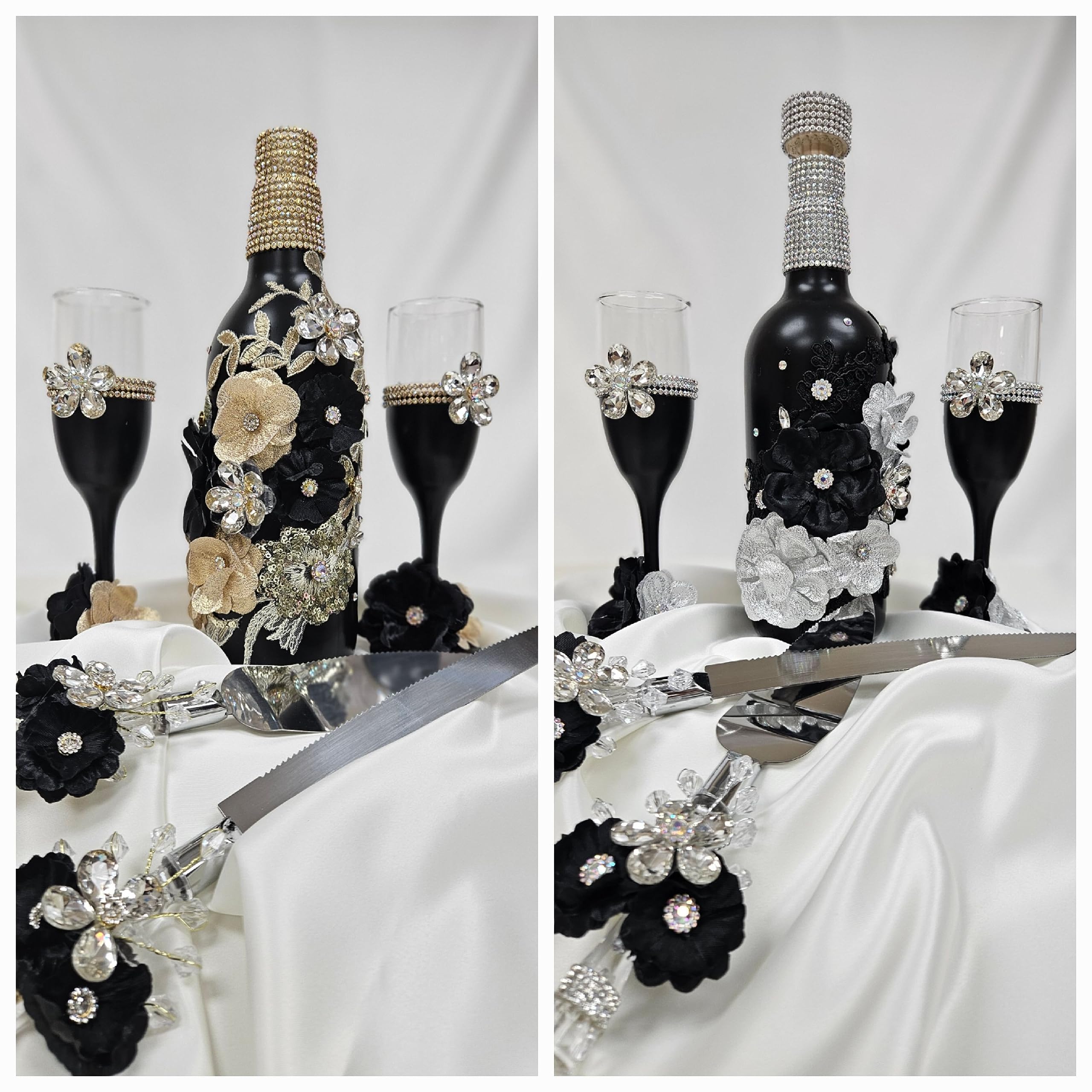 Elegant A&C Quinceañeras & More Champagne Glasses Set - Burgundy Gold Toasting Set for Quinceañera, Sweet 16, Weddings & Special Celebrations - Perfect for Anniversaries, Bridal Showers & Birthday Parties