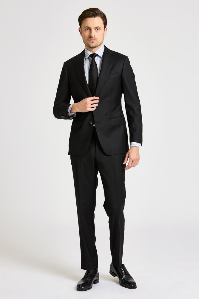 Premium Black Wool Greyson Suit 004 - Elegant Business Attire for Men | Formal Office Wear & Special Occasions