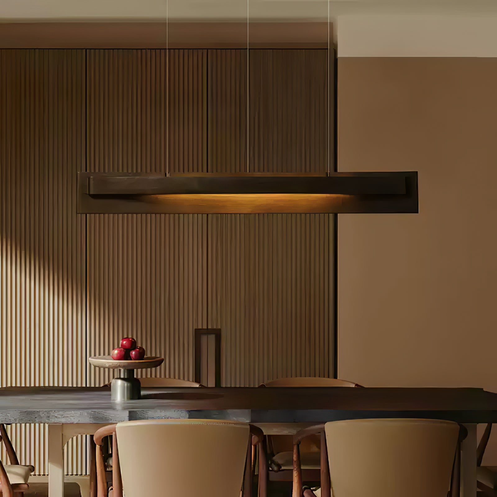 Lucien Modern Linear Pendant Light - Sleek Minimalist Hanging Lamp for Kitchen Island, Dining Room, or Living Room Lighting