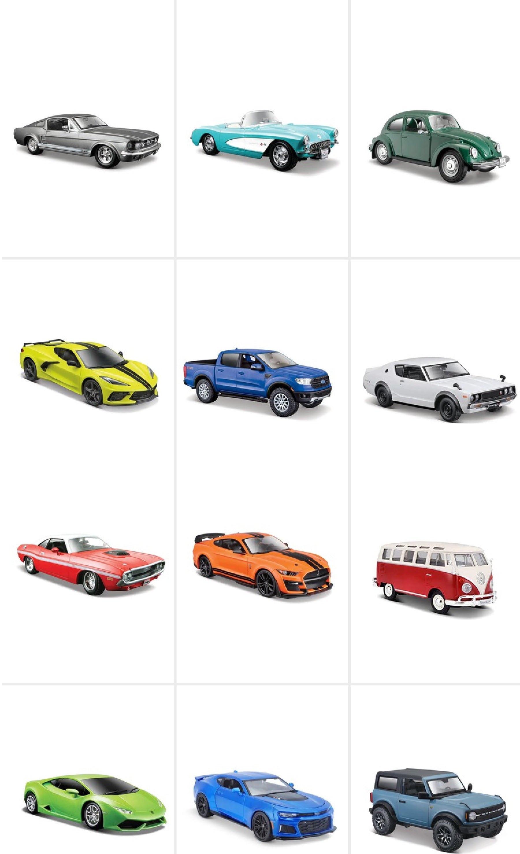 MAISTO 1:24 Scale Diecast Car Collection - 12 Piece Special Edition Set for Display & Gift Giving - Perfect for Car Enthusiasts, Collectors & Model Showcases