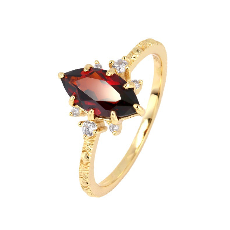 Natural Marquise Ruby July Birthstone Ring for Women - 925 Sterling Silver Engagement & Anniversary Gift | TB1575 | Perfect for Weddings, Parties & Special Occasions