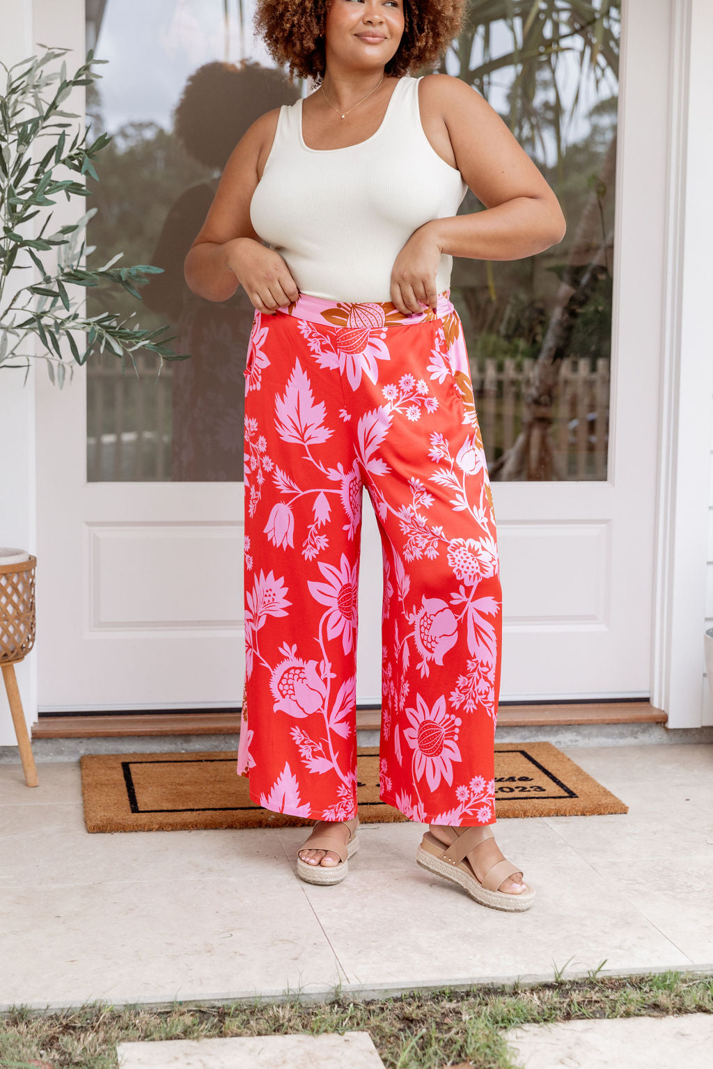 Noah Panel Pant in Pink Thistle - Stylish Women's High Waisted Trousers for Work, Office & Casual Wear