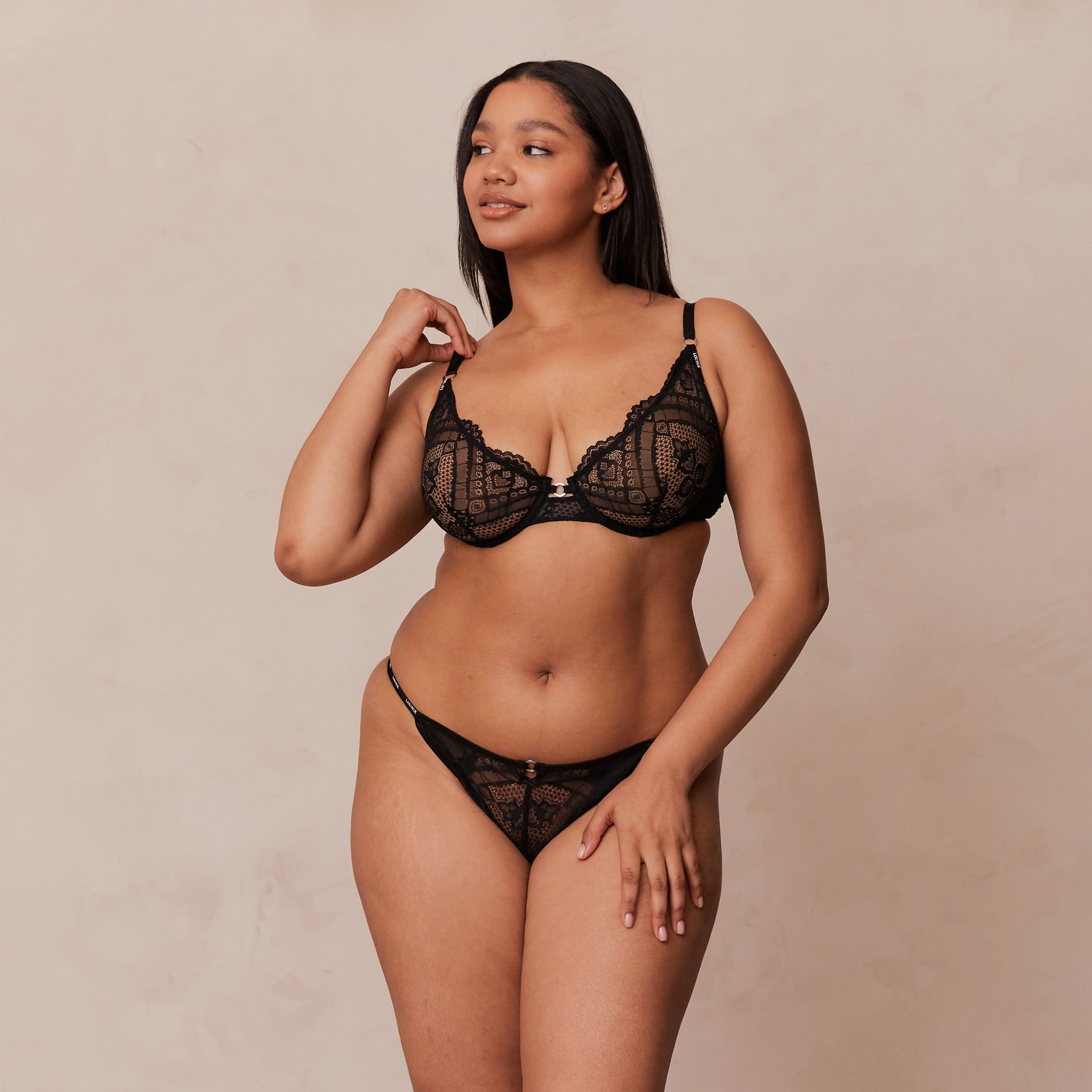 Charmed Balcony Bra - Sexy Lace Underwear for Women, Comfortable Push Up Bra in Black - Perfect for Date Night, Special Occasions & Everyday Wear