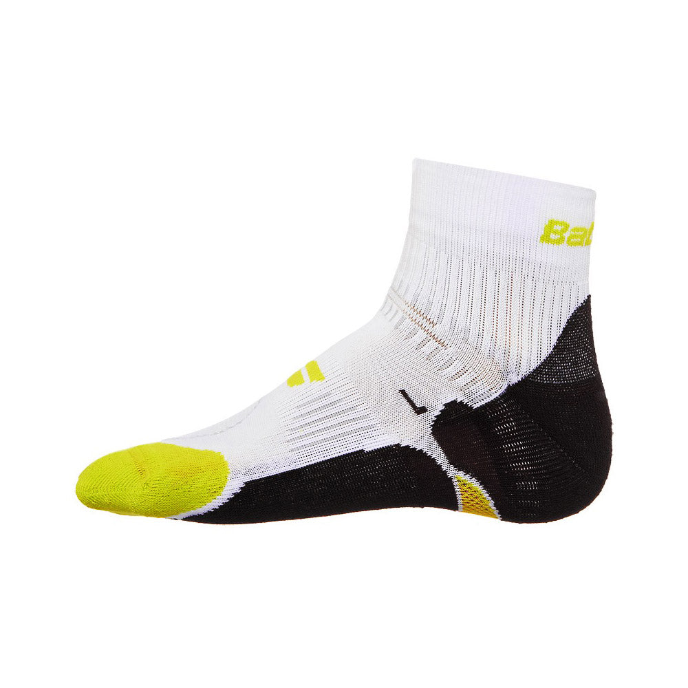 Babolat Women's Pro 360 Performance Tennis Socks - 1 Pair (White/Yellow) - Moisture Wicking & Cushioned for Comfort During Matches & Training