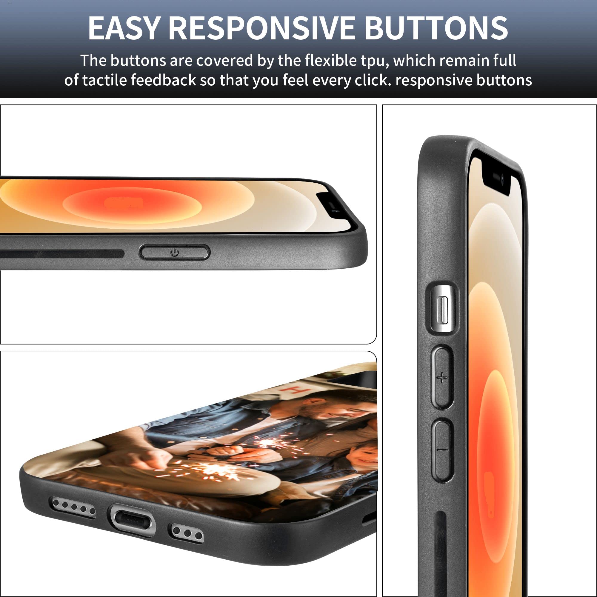 Custom Photo iPhone Case - Personalized Picture Phone Cover for iPhone 16/15/14/13/12/11 Pro/Max/Mini/XR/X/Xs - Multiple Image Design - Durable TPU Protection - Perfect Birthday Gift for Friends & Family - Great for Travel, Work, and Everyday Use