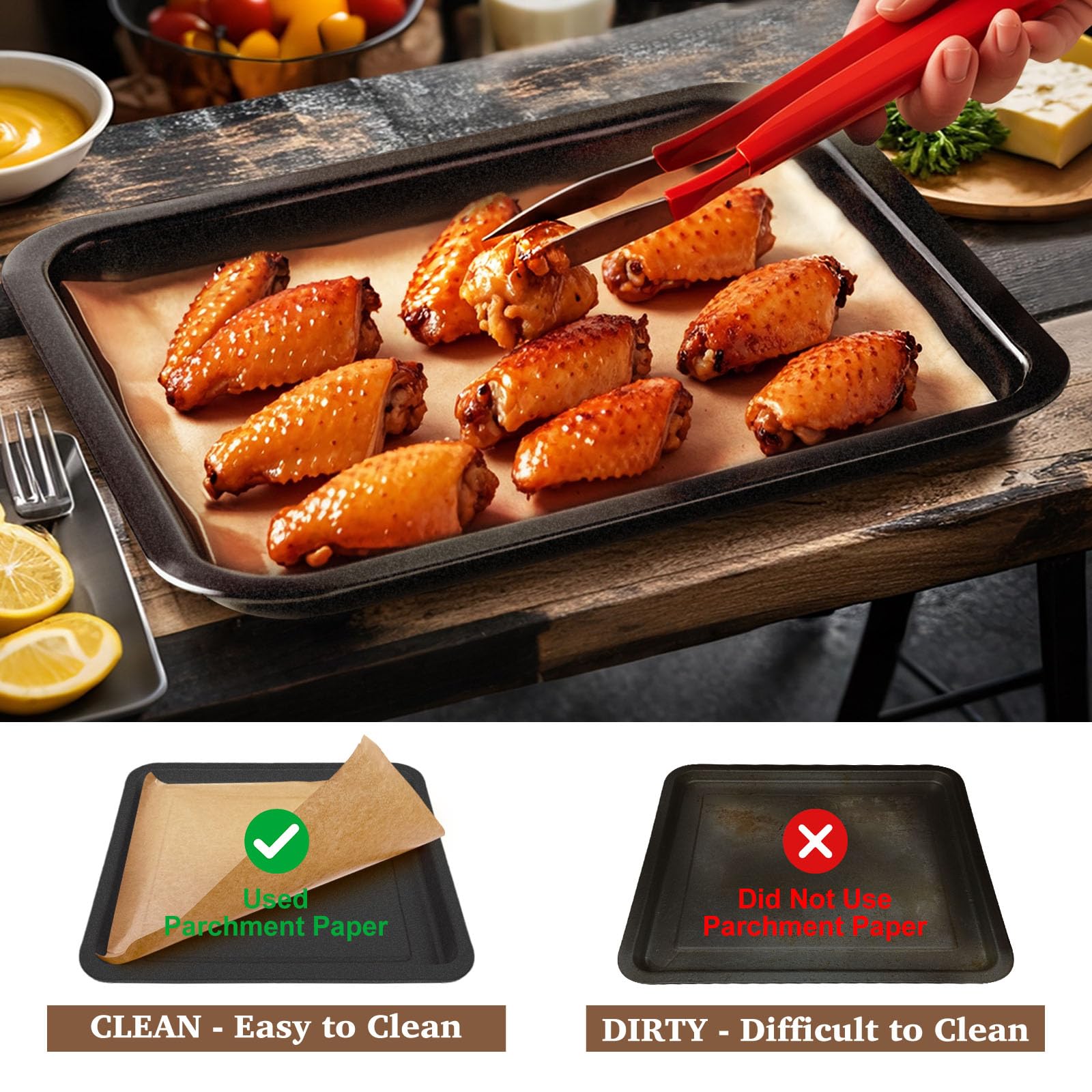 120 Pcs 9''x13'' Air Fryer Parchment Paper Liners - Compatible with Breville Smart Oven Air Fryer Pro BOV900BSS & Cuisinart Toaster Oven Combo - Disposable Non-Stick Baking Sheets for Healthy Cooking, Roasting & Reheating Food