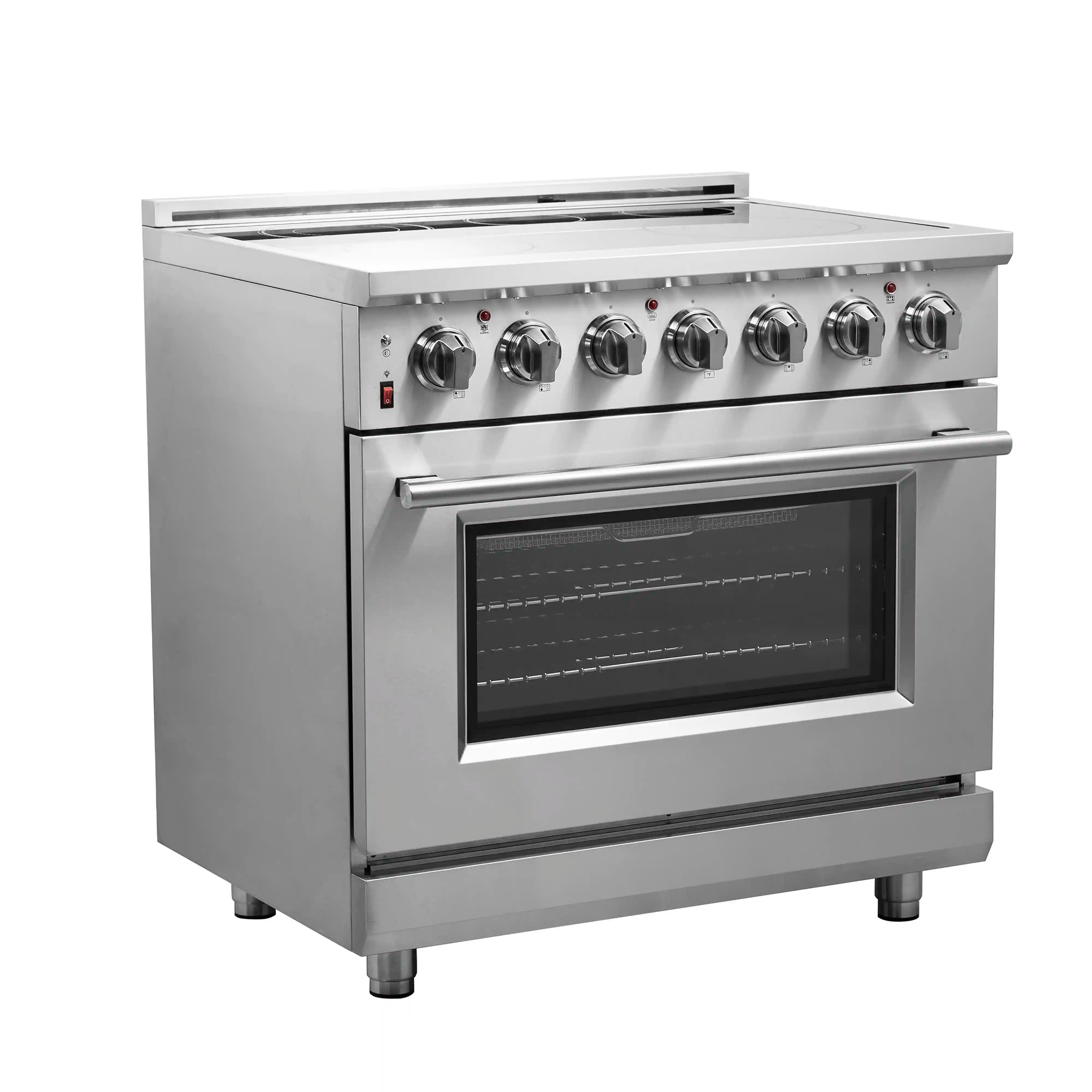 Forno Massimo 36 Inch Freestanding Electric Range - Stainless Steel (FFSEL6020 36) | Professional Kitchen Appliance for Home Cooking & Baking