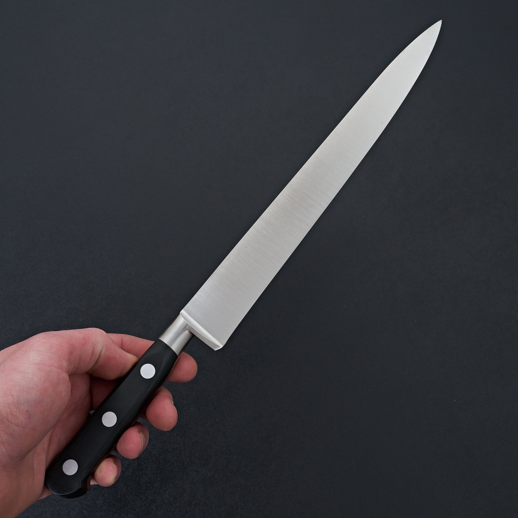 K Sabatier Authentique 10-Inch Stainless Steel Slicing Knife - Professional Chef Knife for Meat, Bread & Vegetables - Perfect for Kitchen, BBQ & Food Prep