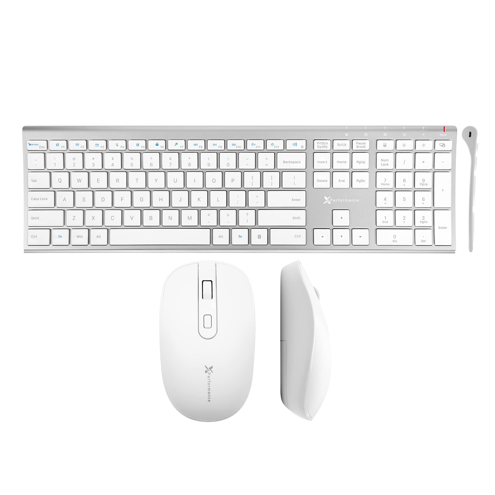 X9 Wireless Keyboard and Mouse Combo - Compact, Quiet Full-Size USB Keyboard with Receiver for Windows PC, Laptop, Notebook - Perfect for Office Work, Gaming & Home Computing