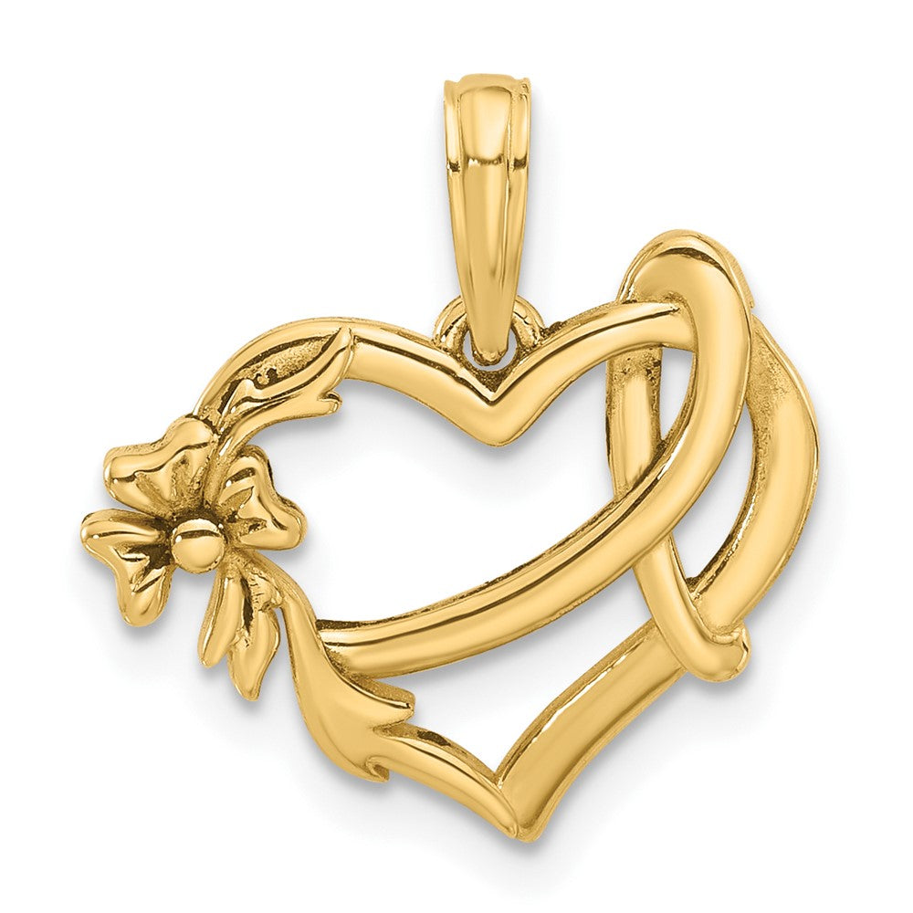 Elegant Gold Heart and Ribbon Pendant Necklace for Women - Perfect for Valentine's Day, Anniversary & Romantic Gifts