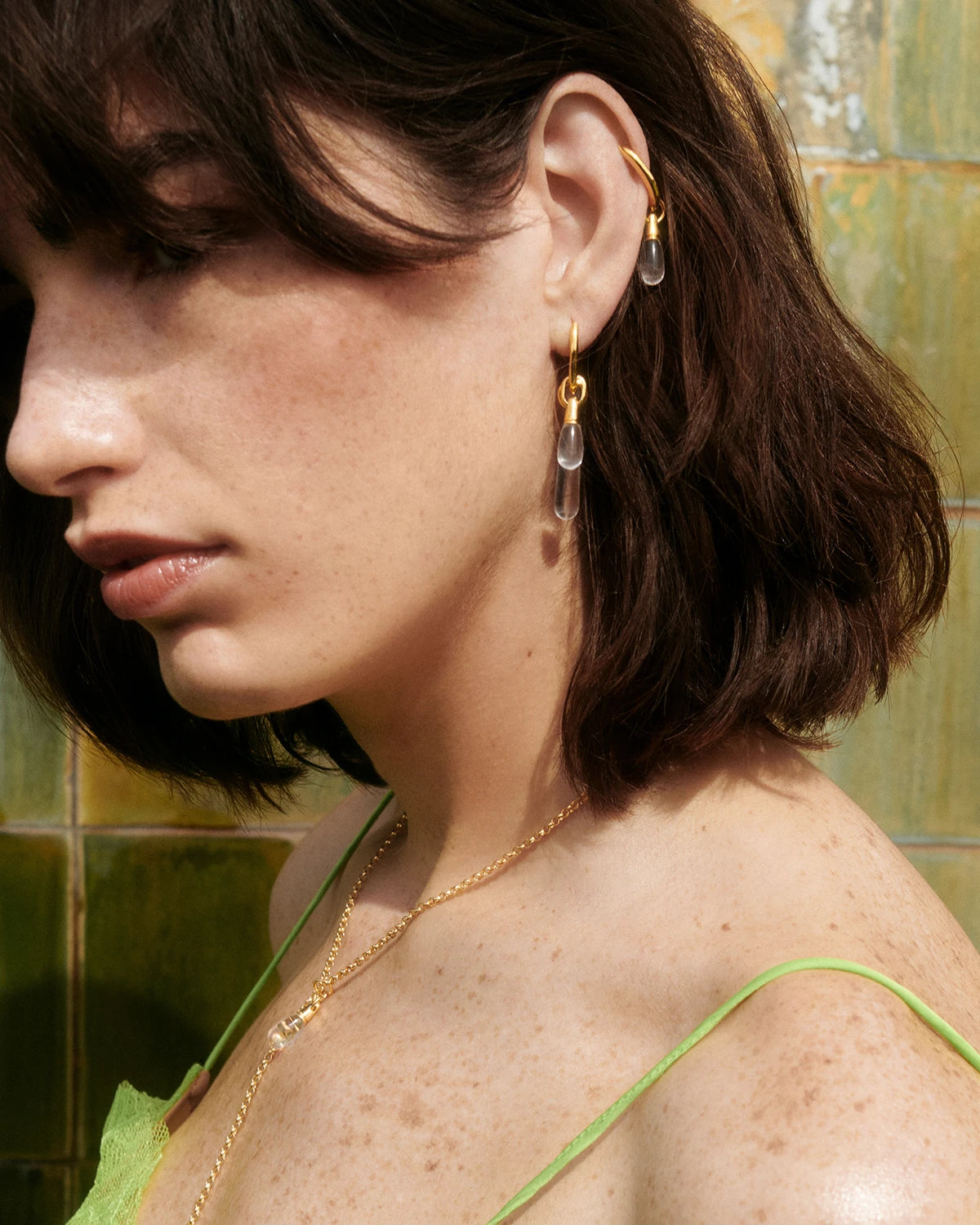 GRID SUMMER Rock Crystal Large Jupiter Single Hoop Earrings - Elegant Statement Jewelry for Women | Perfect for Parties, Weddings & Special Occasions