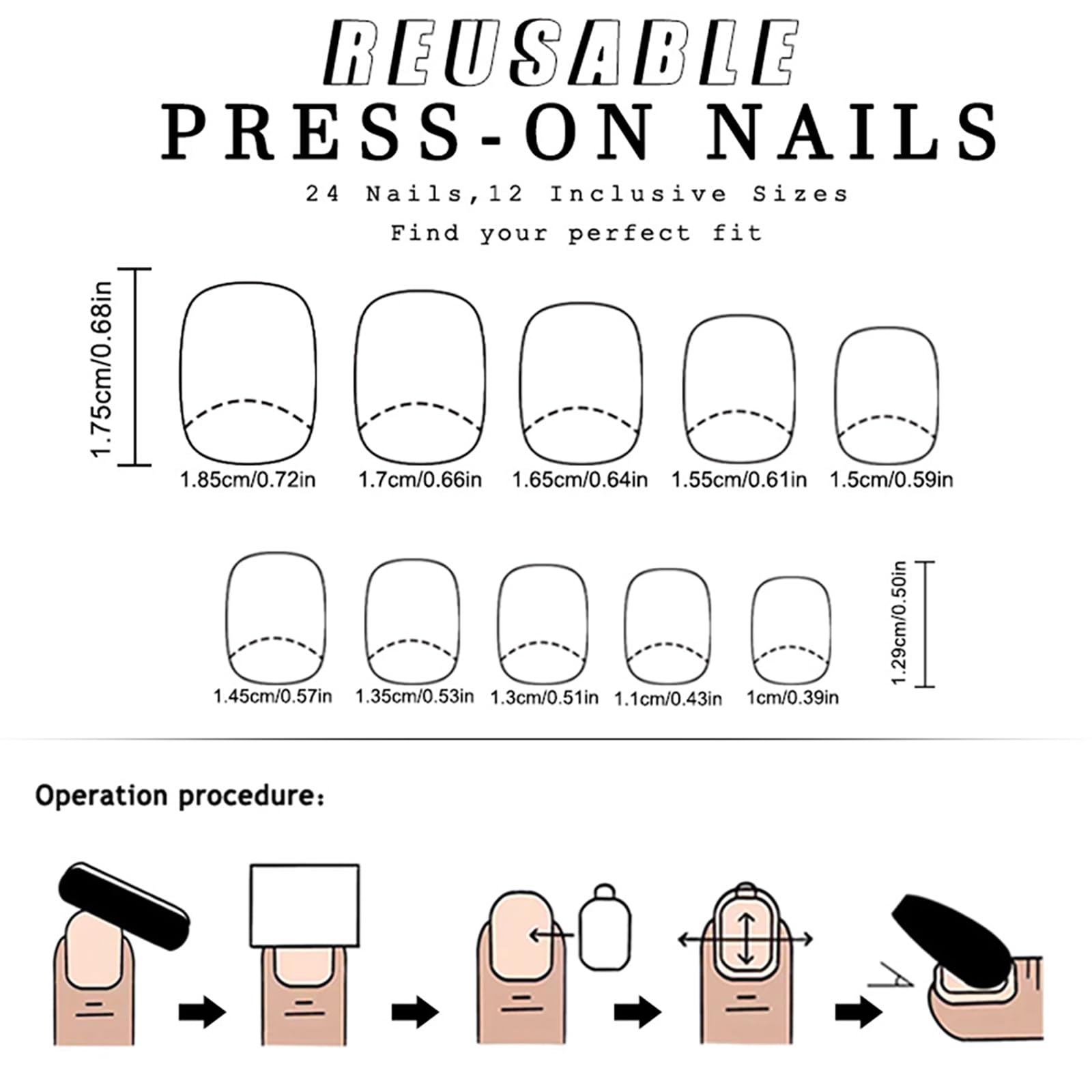 24Pcs Halloween Press-On Nails Short Square Black Fake Nails with Ghost Design - Glitter Acrylic Full Cover Stick on Nails for Women & Girls | Perfect for Halloween Parties, Costume Events & Spooky Nail Art