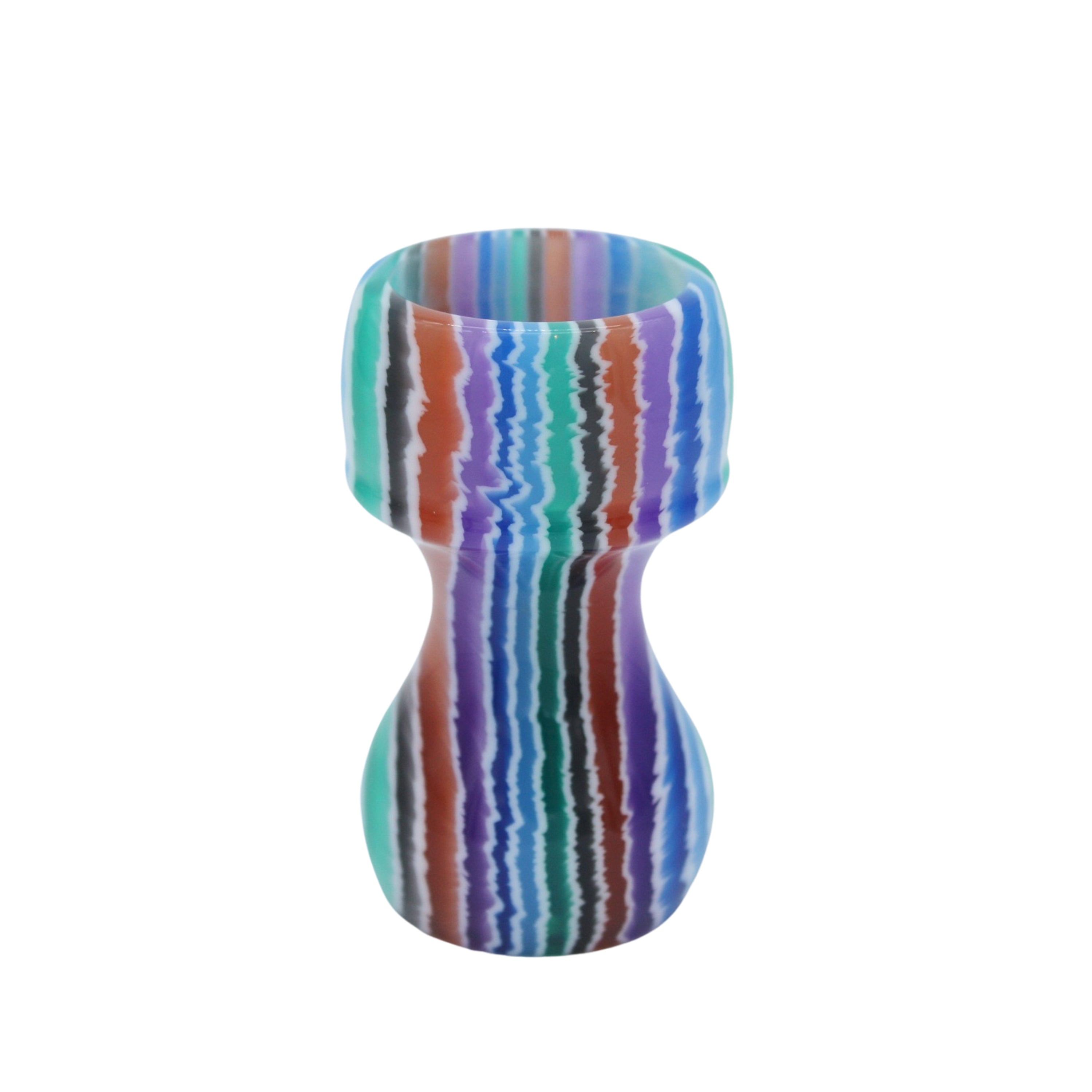 Premium Handmade Blue Stripe Shaving Brush Handle - Fits 24mm & 26mm Knots - Perfect for Wet Shaving & Grooming Gifts