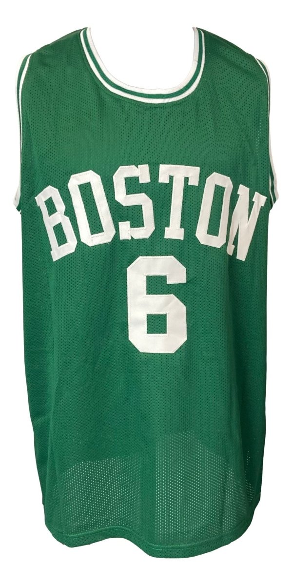 Authentic Bill Russell Boston Celtics Signed Green Basketball Jersey with LOA - Perfect for Sports Memorabilia Collectors and Celtics Fans Display