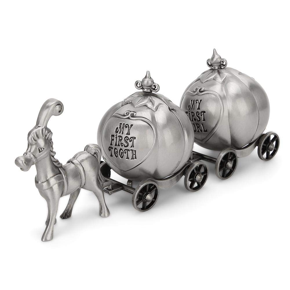Oumefar Vintage Pumpkin Carriage First Tooth Keepsake Box - Baby Jewelry Storage Case for Christening, Birthday & Baby Shower Gifts | Exquisite Handcrafted Baby Memory Box for Teeth, Hair & Special Mementos