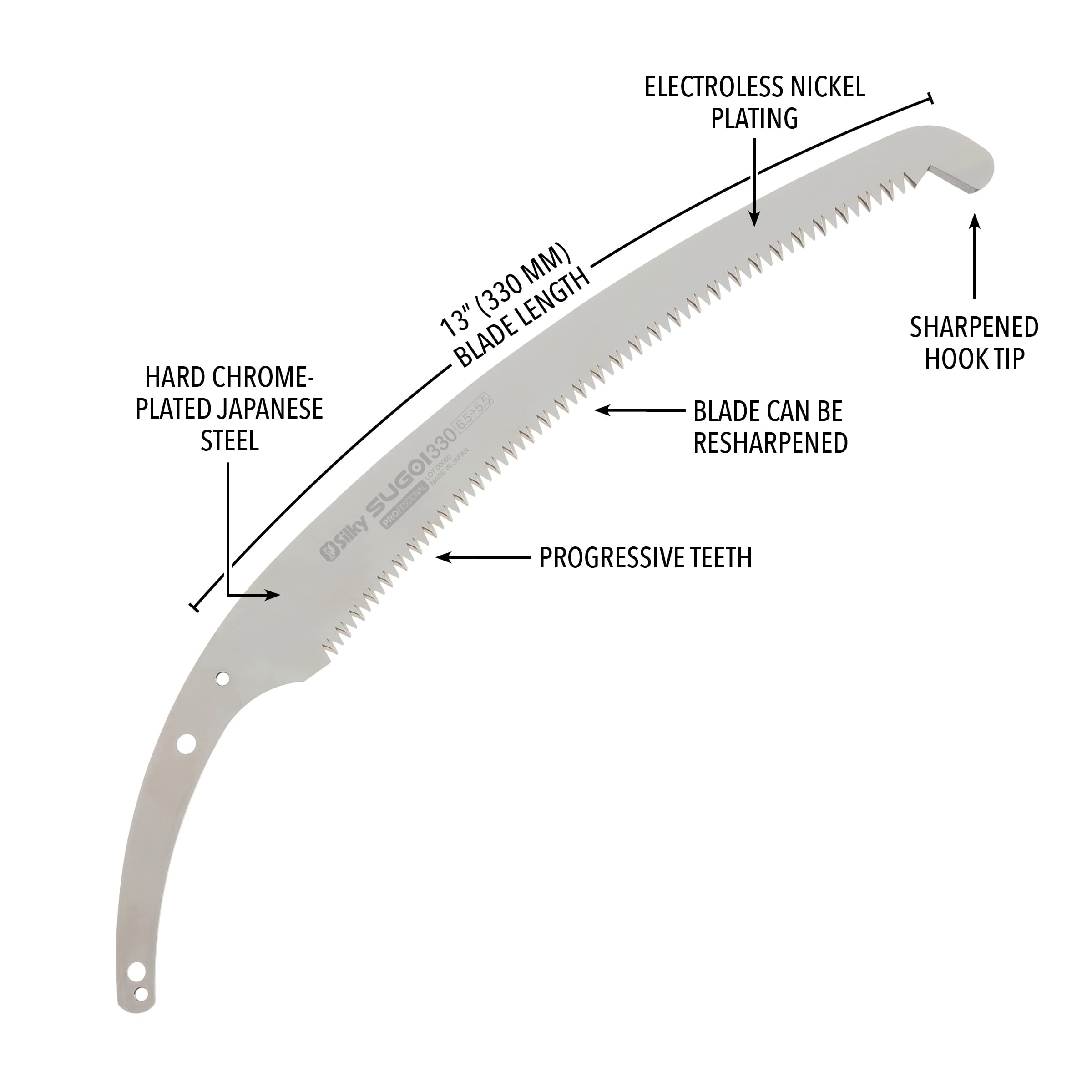SUGOI 330mm XL Teeth Replacement Blade (391-33) - Silky Smooth Cutting for Woodworking & Landscaping