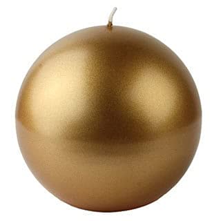 Jeco Metallic 4-inch Gold Ball Candles - Pack of 12 - Elegant Decorative Candles for Weddings, Parties & Home Decor
