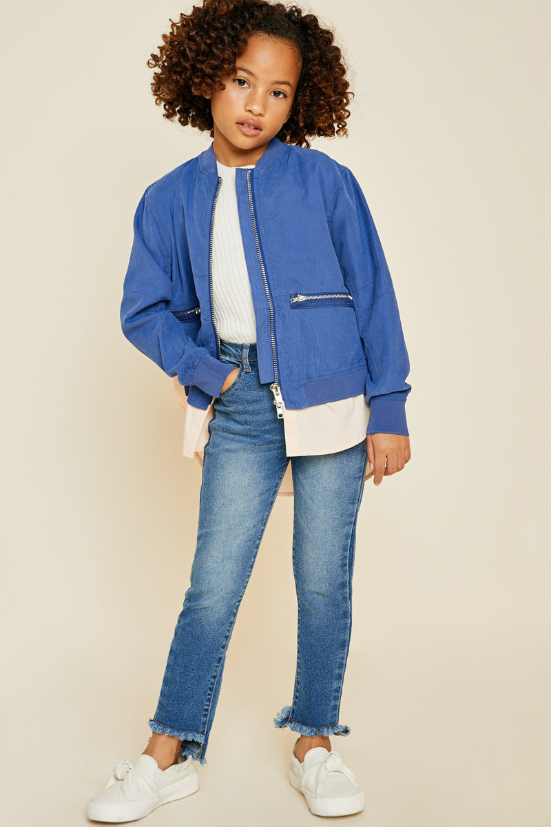 Double Zip Up Bomber Jacket for Men & Women - Stylish Lightweight Windbreaker with Two-Way Zipper | Perfect for Casual Outfits, Streetwear & Outdoor Activities