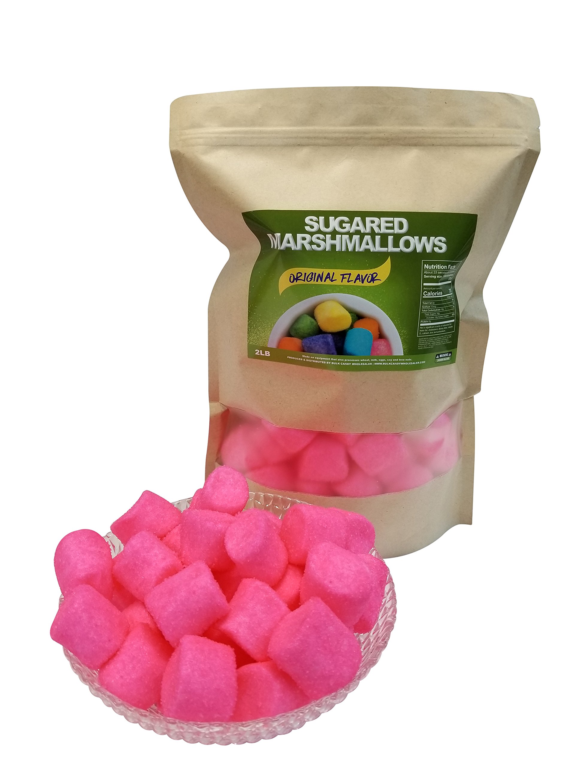 **Premium Pink Sugared Marshmallows - 2 Pounds (907g) - Sweet & Fluffy for Baking, Hot Cocoa, and Dessert Decorations**