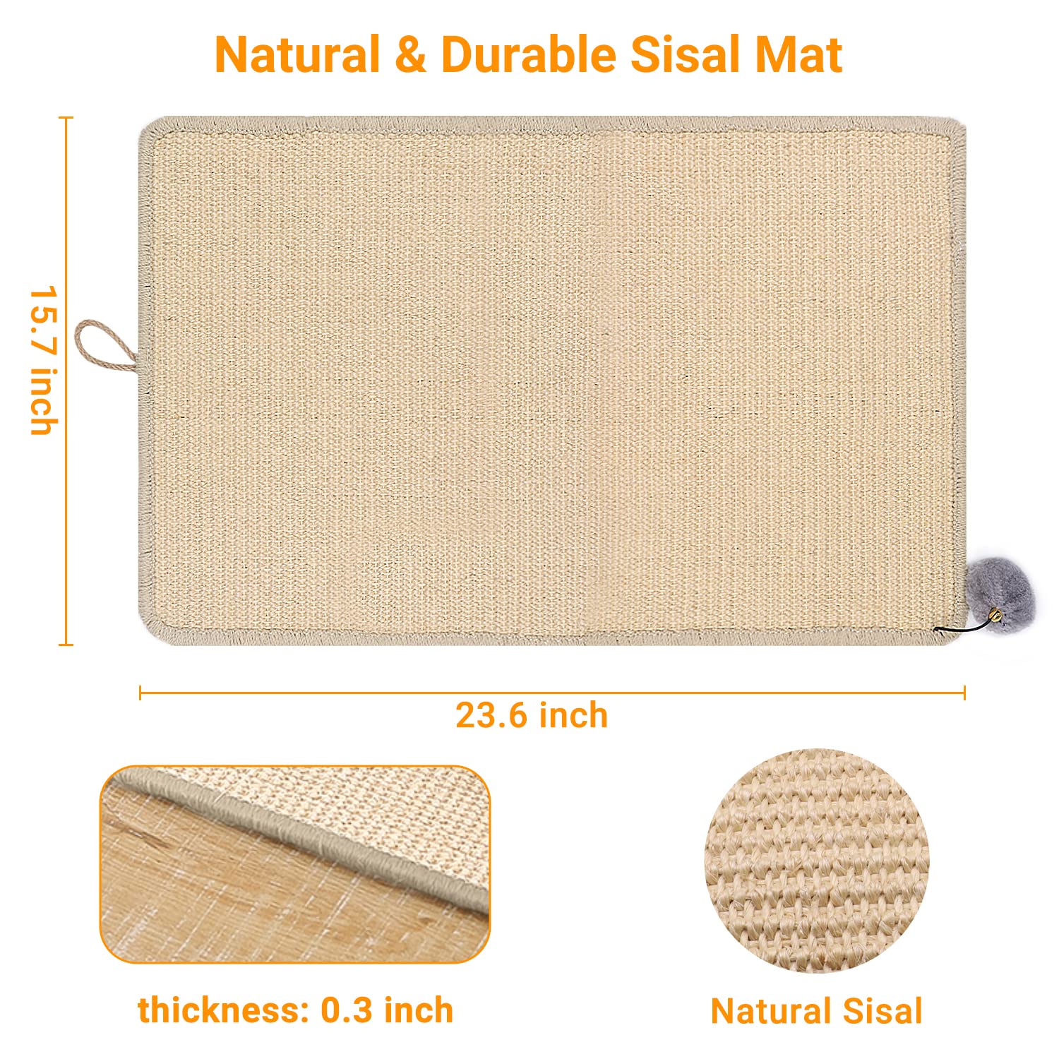 5-Pack Cat Scratch Deterrent Tape + Sisal Cat Scratcher Mat (23.6