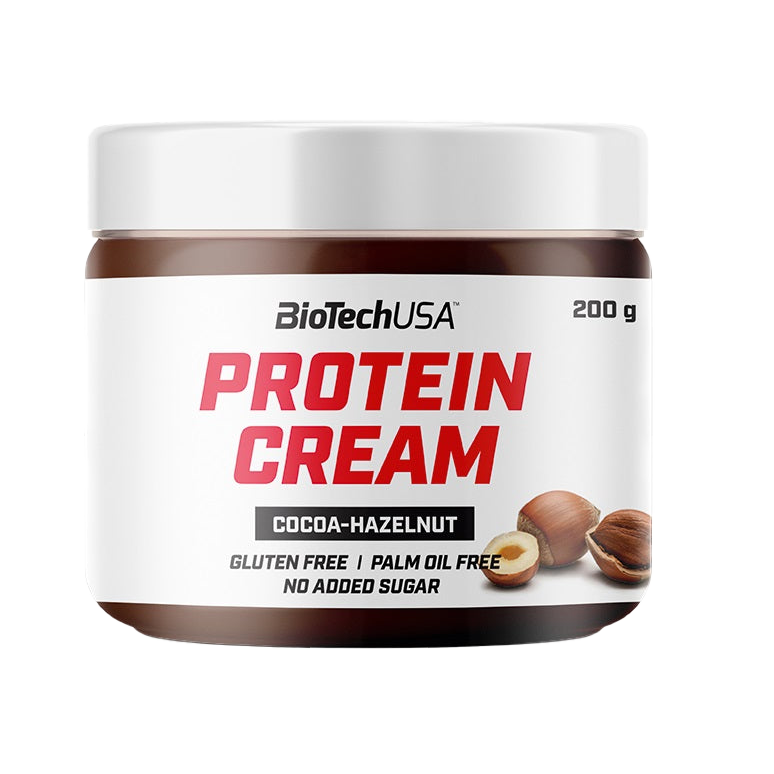 BioTechUSA Protein Cream, Cocoa Hazelnut Flavor - 200g High Protein Spread for Fitness, Muscle Recovery & Healthy Snacking - Perfect for Toast, Smoothies & Post-Workout Nutrition