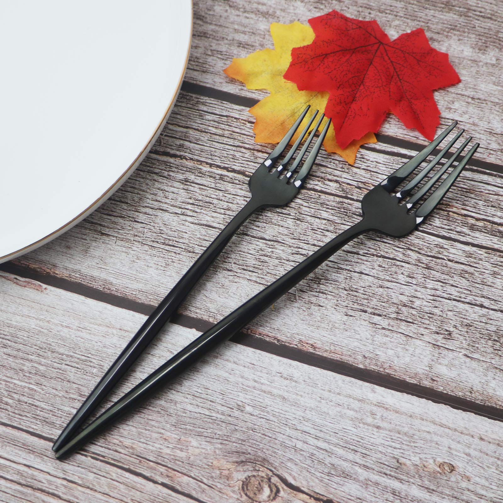 Premium 20-Piece Flatware Set - 18/10 Stainless Steel Silverware for 4 People - Heavy Duty Mirror Polished Dinner Knives, Forks & Spoons - Dishwasher Safe Restaurant-Grade Utensils (Black) - Perfect for Fine Dining, Weddings & Holiday Entertaining