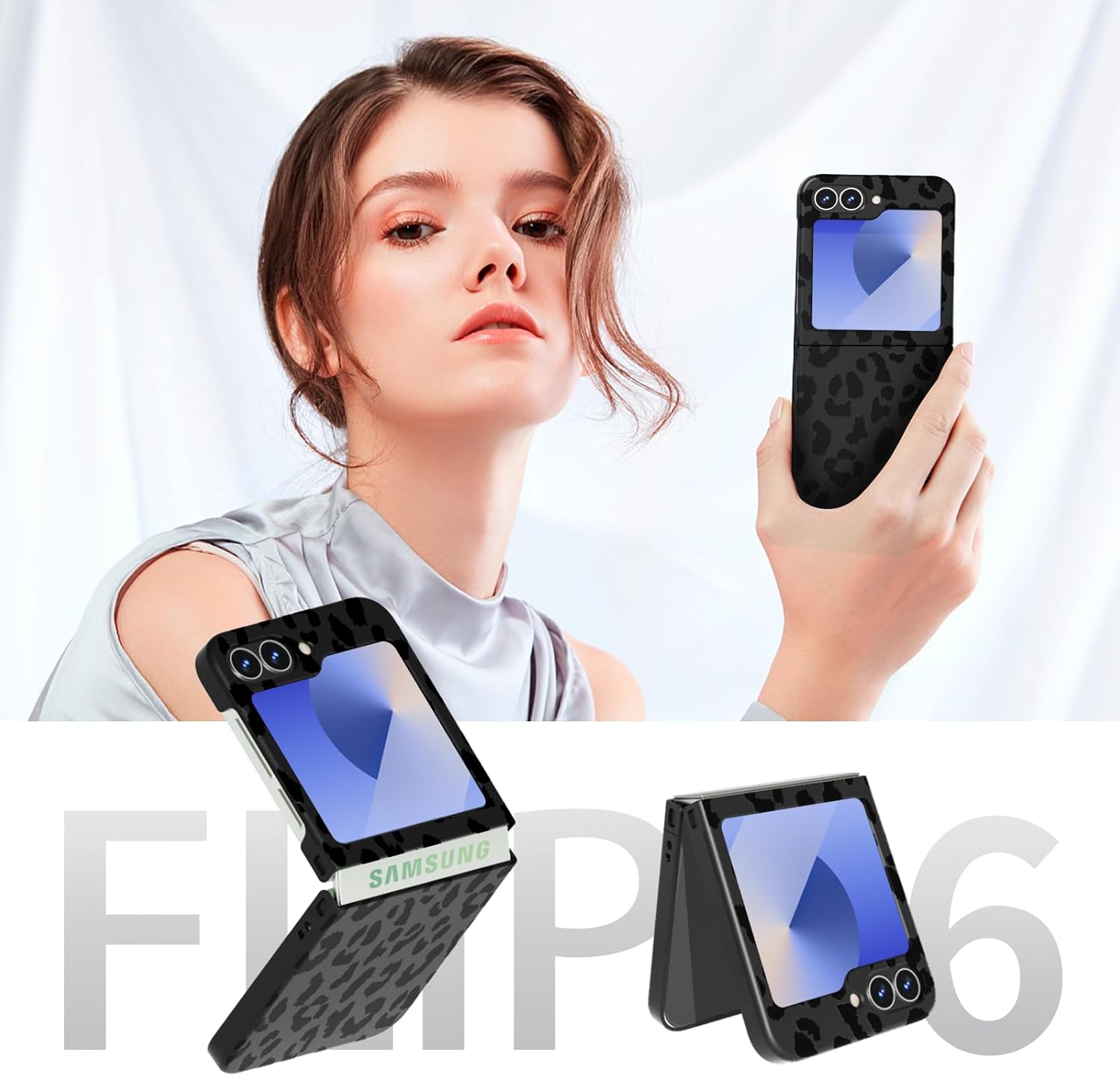 Samsung Galaxy Z Flip 6 Leopard Cheetah Print Slim Thin Protective Phone Case - Fashionable & Durable Cover for Everyday Use, Travel, and Work