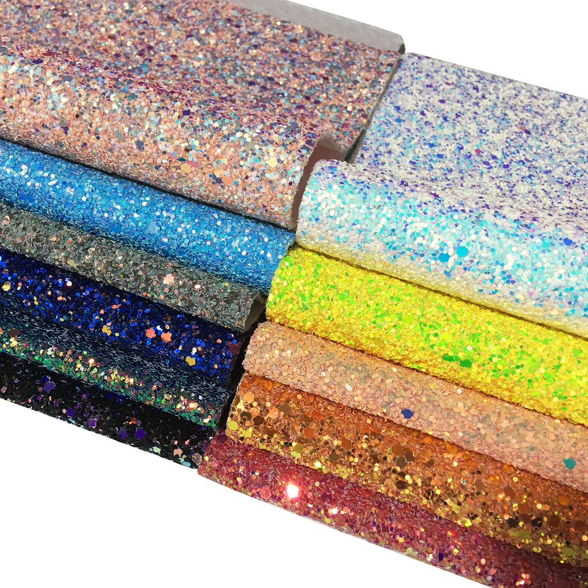 11pcs Super Sparkly Glitter Faux Leather Sheets - 20x30cm DIY Craft Material for Bows, Earrings, Wallets, Scrapbooking & Home Decor - Waterproof & Durable for Jewelry Making, Fashion Accessories & Gift Wrapping