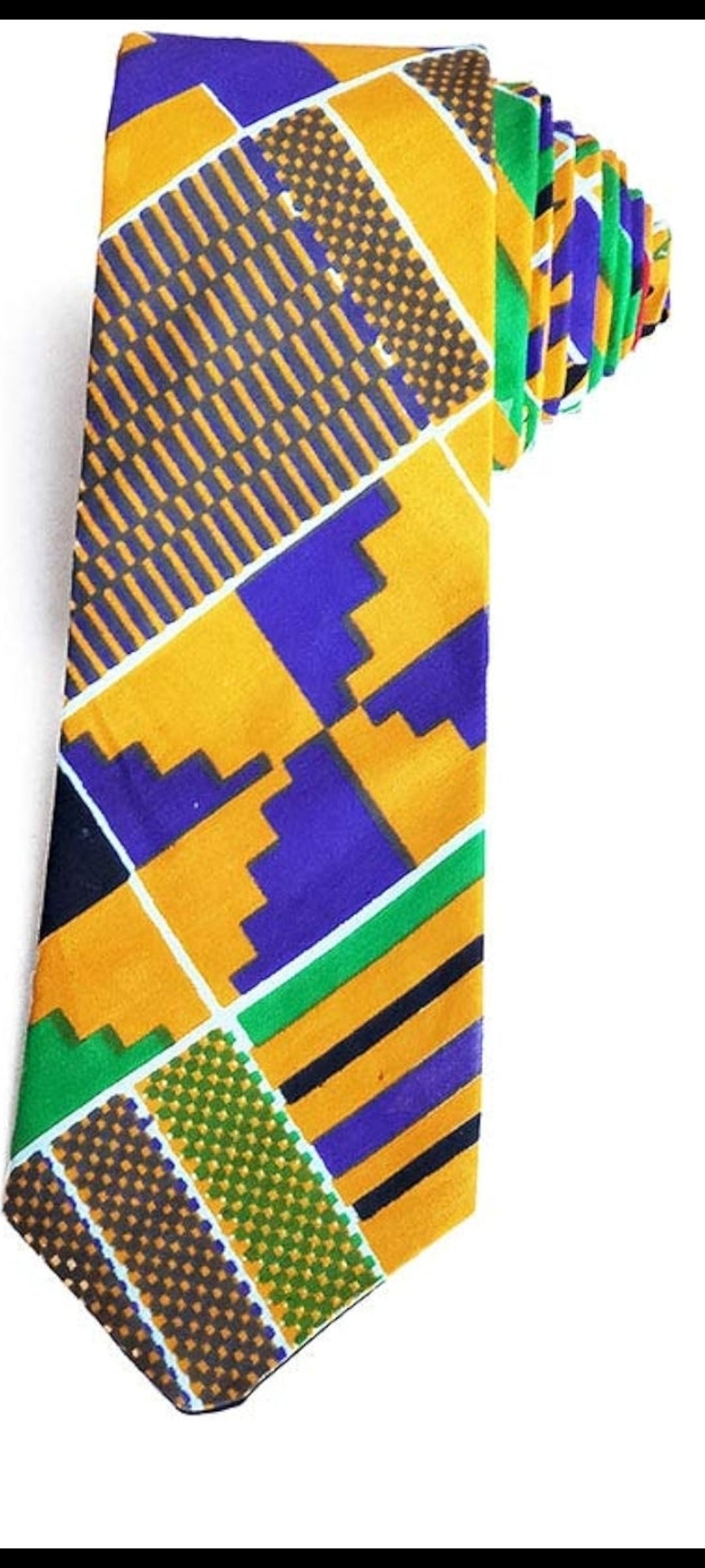 Premium African Osei Kente Silk Tie with Matching Pocket Square | Handwoven Ghanaian Kente Cloth Necktie Set DP4075NT | Perfect for Weddings, Business Meetings & Cultural Events