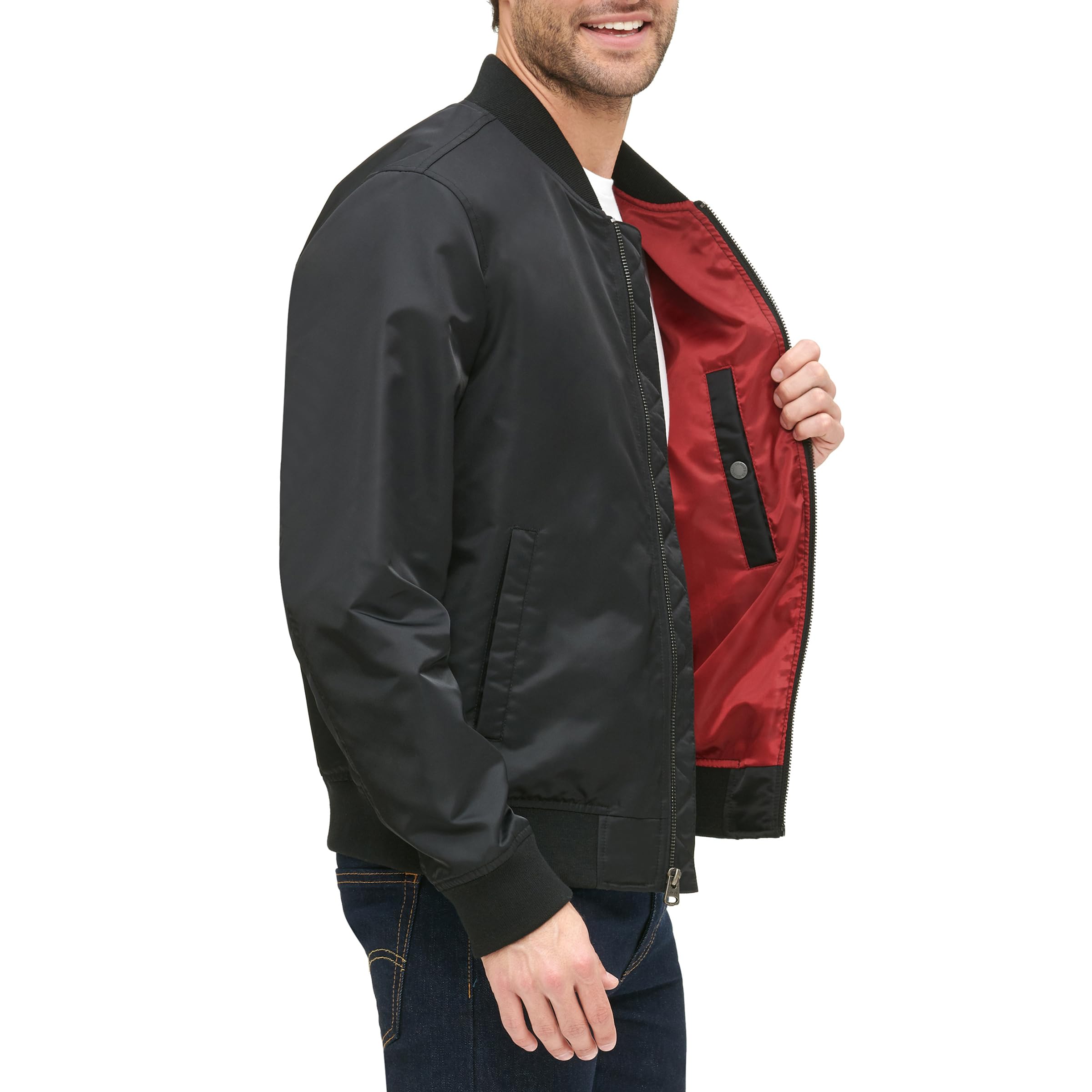 Levi's Men's Flight Satin MA-1 Bomber Jacket - Lightweight & Stylish Men's Outerwear for Casual Wear & Street Fashion