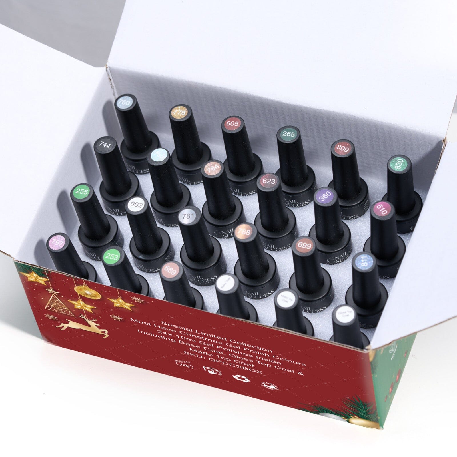 Christmas Gel Polish Set - 12 Colors Holiday Nail Kit with Glitter & Shimmer - Perfect for Christmas Party, Gift Giving & Winter Nail Art Designs
