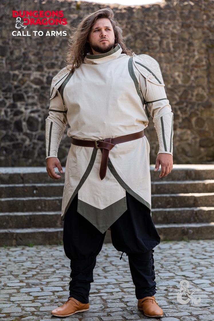 Dungeons & Dragons Cleric Costume Set - Natural/Seaweed Color - Perfect for Cosplay, LARP, and Fantasy Role-Playing Games