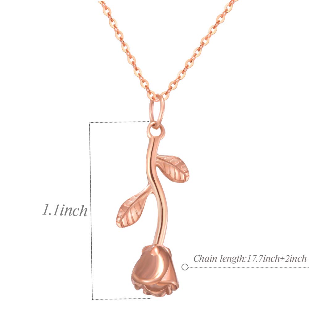 75th Birthday Rose Necklace for Women - Stainless Steel Gift for 75 Year Old - Perfect for Birthday Parties & Anniversaries