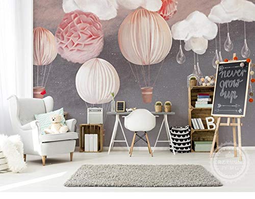 Hot Air Balloon Kids Wallpaper Decor - Peel and Stick Nursery Wall Mural for Baby & Child Room | Easy DIY Wall Decor for Bedroom, Playroom & Nursery