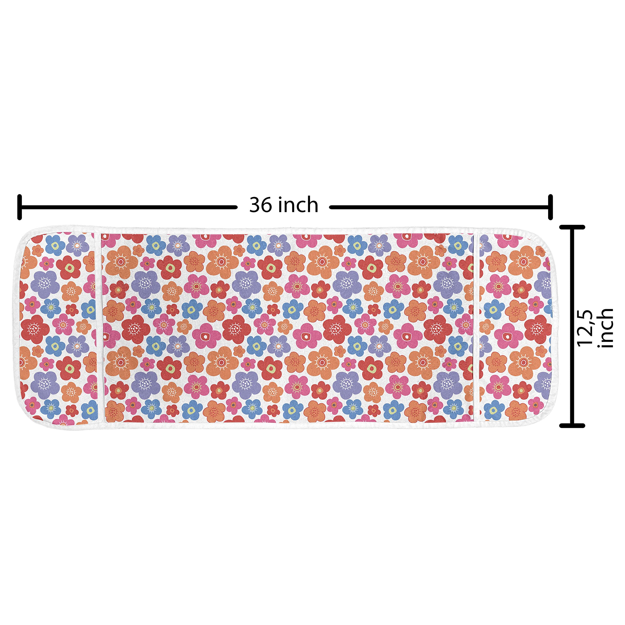 Ambesonne Floral Doodle Microwave Cover - Waterproof Kitchen Organizer with Pockets, 36